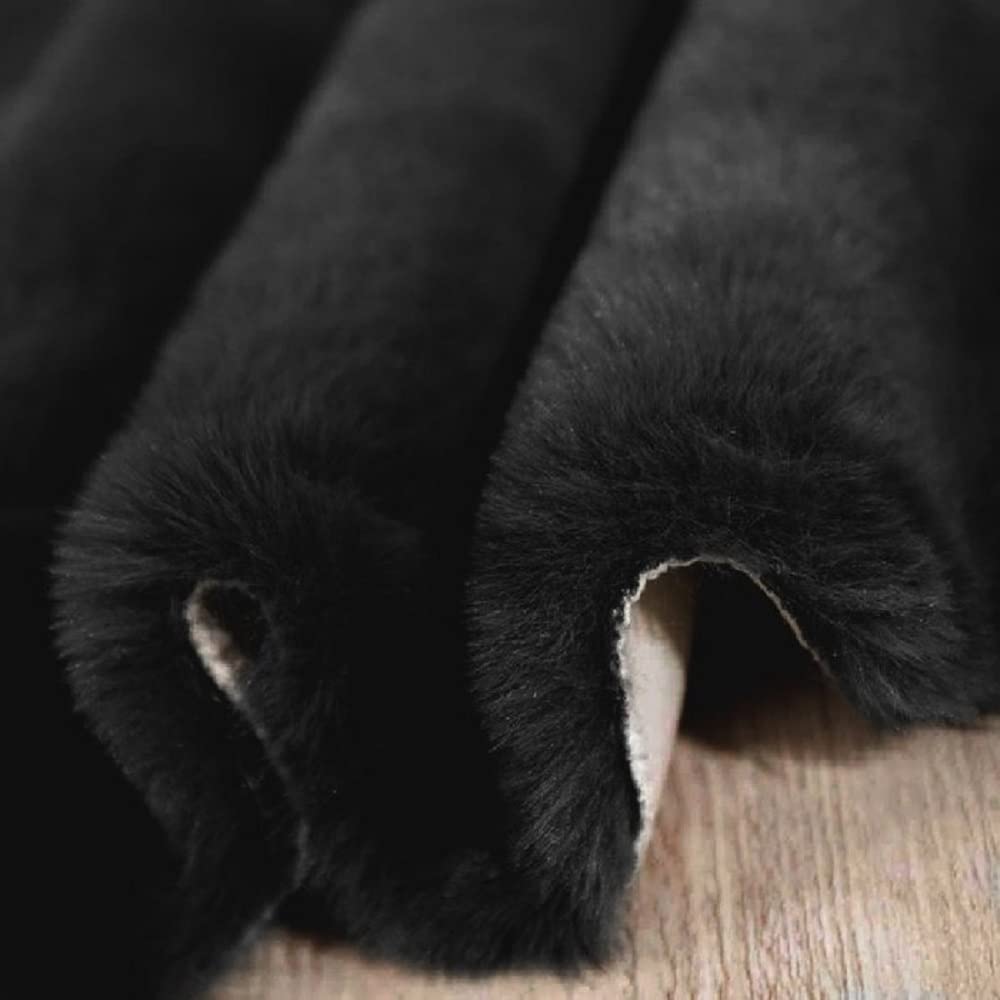 ORINOVA Faux Rabbit Fur Rug Machine Washable Area Rugs Black Fur Rug for Living Room Fuzzy Rugs for Bedroom Teen Room Decor Small Sheepskin 2x3 Rectangle Rugs