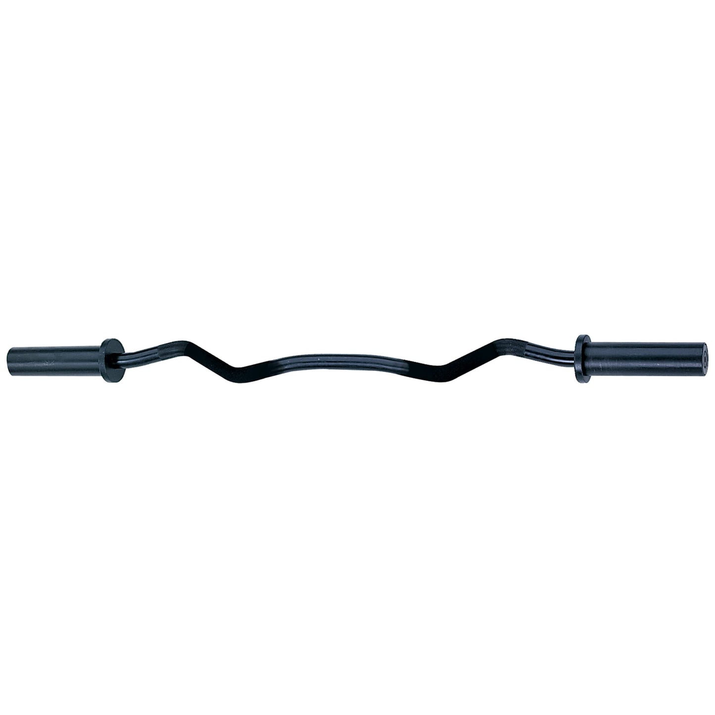 Body-Solid (OB47B) Olympic EZ Barbell Curl Bar with Knurled Grip, 47" Black Finish for Upper Arm Mass, Strength and Definition, Compatible with 2" Dia. Hole Plates and Barbell Collars (Midnight Black)