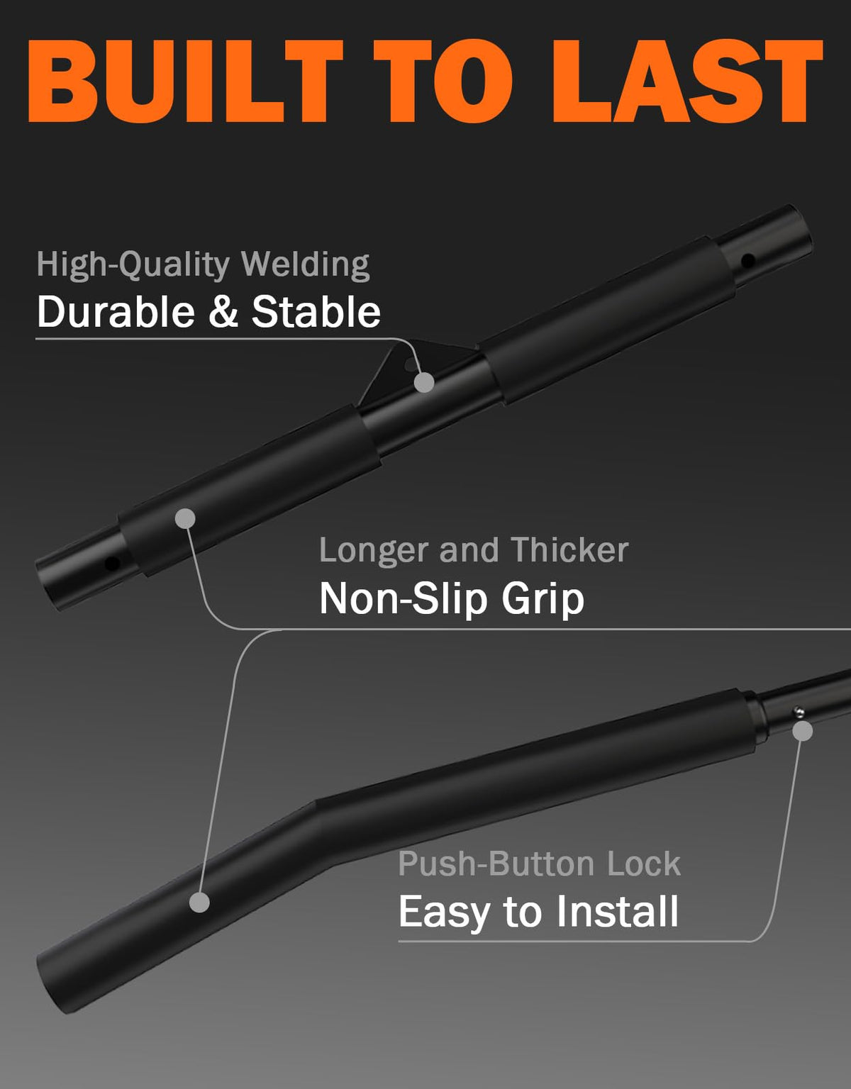 Fitarc 40'' LAT Pulldown Bar Attachment for Pulley Cable Machine, Full-Length Non-Slip Grip, LAT Pull Down Bar Accessories for Gym, Strength Workout
