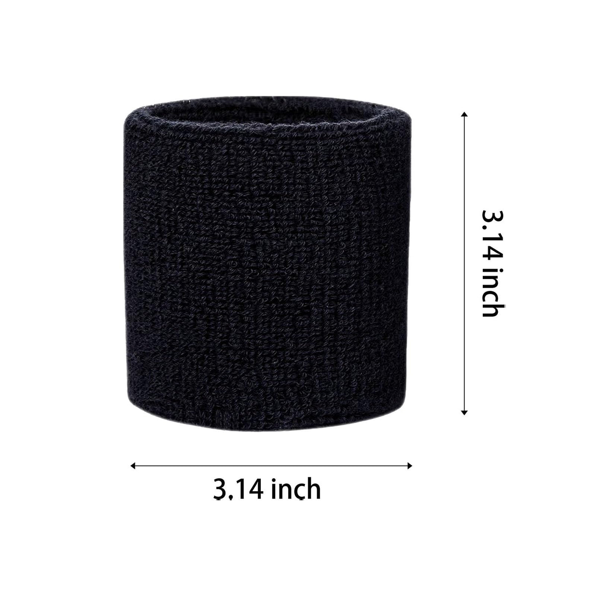 Fecawd 6 Pack Wristbands Sweatbands for Men & Women, Breathable Tennis Wrist Bands Absorbent Sweat Band Multiuse Wristband for Basketball, Running, Gym, Working Out(Black,White,Grey)