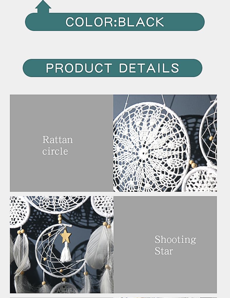 5 Pack Moon Phase Dreamcatcher Set Boho Wall Decor, Boho Macrame Wall Hanging Dream Catchers, for Home, Bedroom, Living Room, Witchy Gifts (Camel)