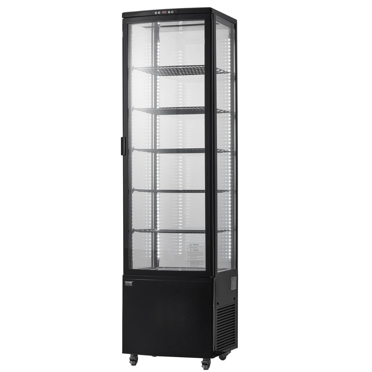 VEVOR Refrigerated Display Case, 9.8 Cu.Ft./278L Large Pastry Display Case, 5-Tier Commercial Display Refrigerator with LED Lighting, TURBO Cooling, Frost-Free Air-Cooling, for Bakery