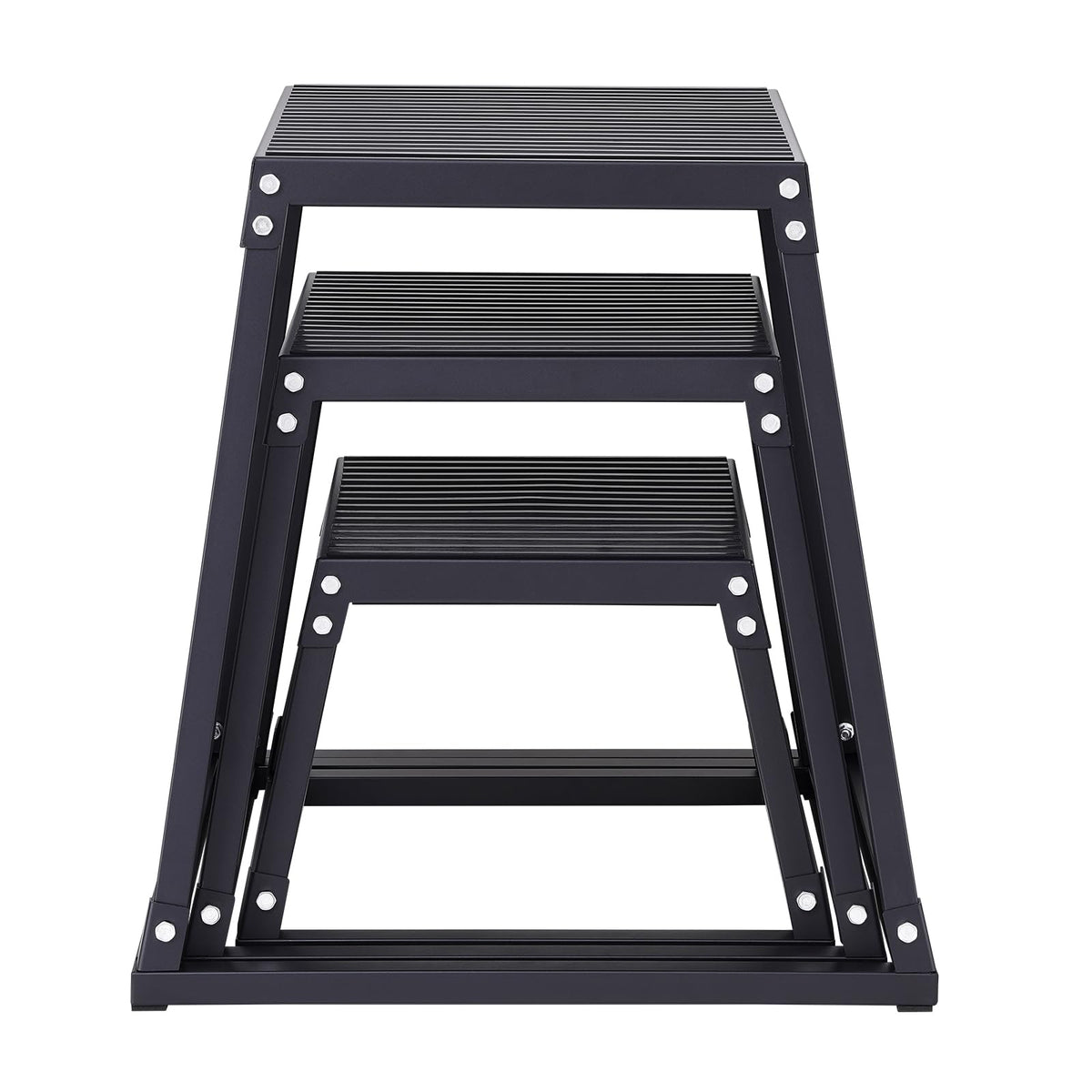 VEVOR Plyometric Jump Boxes, 12/18/24 Inch Plyo Box, Platform and Jumping Agility Box, Anti-Slip Fitness Exercise Step Up Box Set for Home Gym Training, Conditioning Strength Training, Black