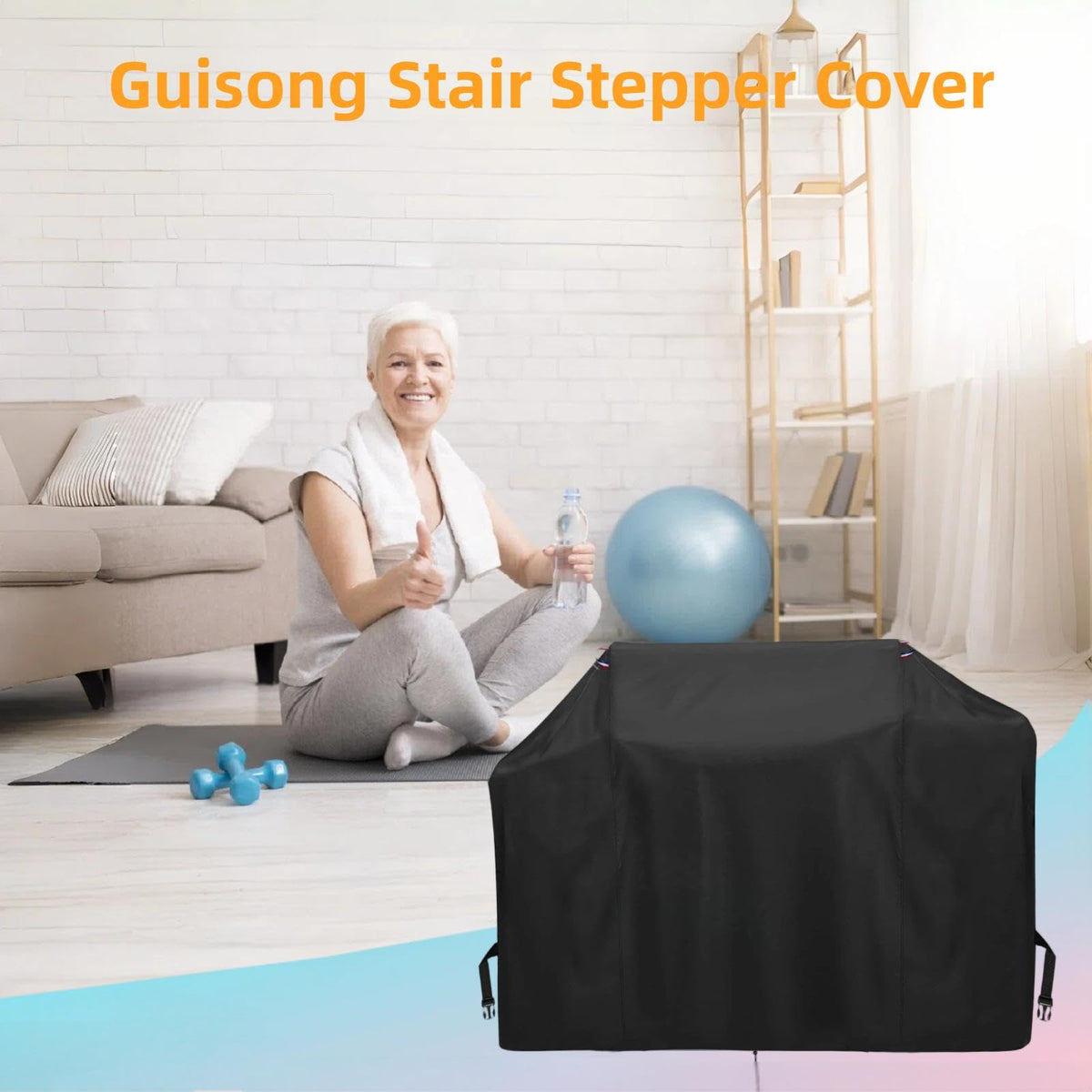 Guisong Elliptical Exercise Machine Cover for Sunny Health and Fitness Smart Recumbent Bike,Heavy Duty Fitness Equipment Cover for Cycling Workout Machine,64"L x 29"W x 48"H