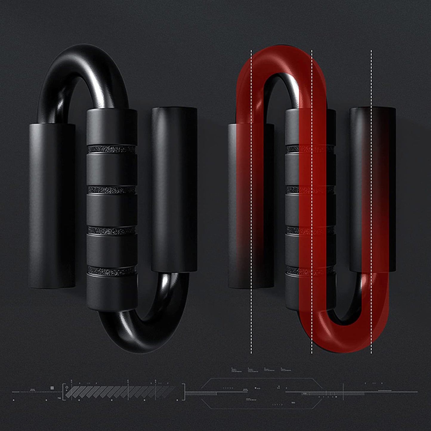 AIR-ONE SPORTS Push Up Bars, Extra Thick Non-Slip Foam Grip, Sturdy S-Shaped Structure Push Up Stands, Wrist Protection Handles for Strength Training Home Gym, Supports Users Over 200 lbs, Black & Red