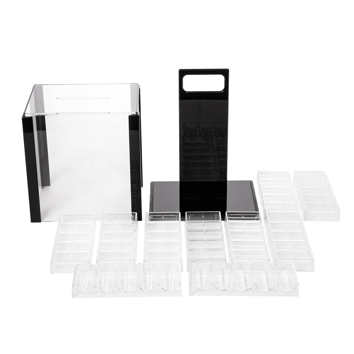 Playzaic 1000-piece Acrylic Poker Knights Poker Chip Case - 13.5-gram Heavy Clay Composite Set - Casino Chips for Texas Holdem, Blackjack - Betting Game Accessories