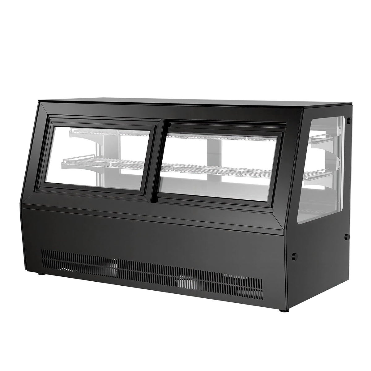 VEVOR Refrigerated Display Case, 7.1 Cu.Ft./190L Countertop Pastry Display Case, 2-Tier Commercial Cake Refrigerator with LED Lighting, TURBO Cooling, Frost-Free Air-Cooling, for Bakery, Dessert Shop