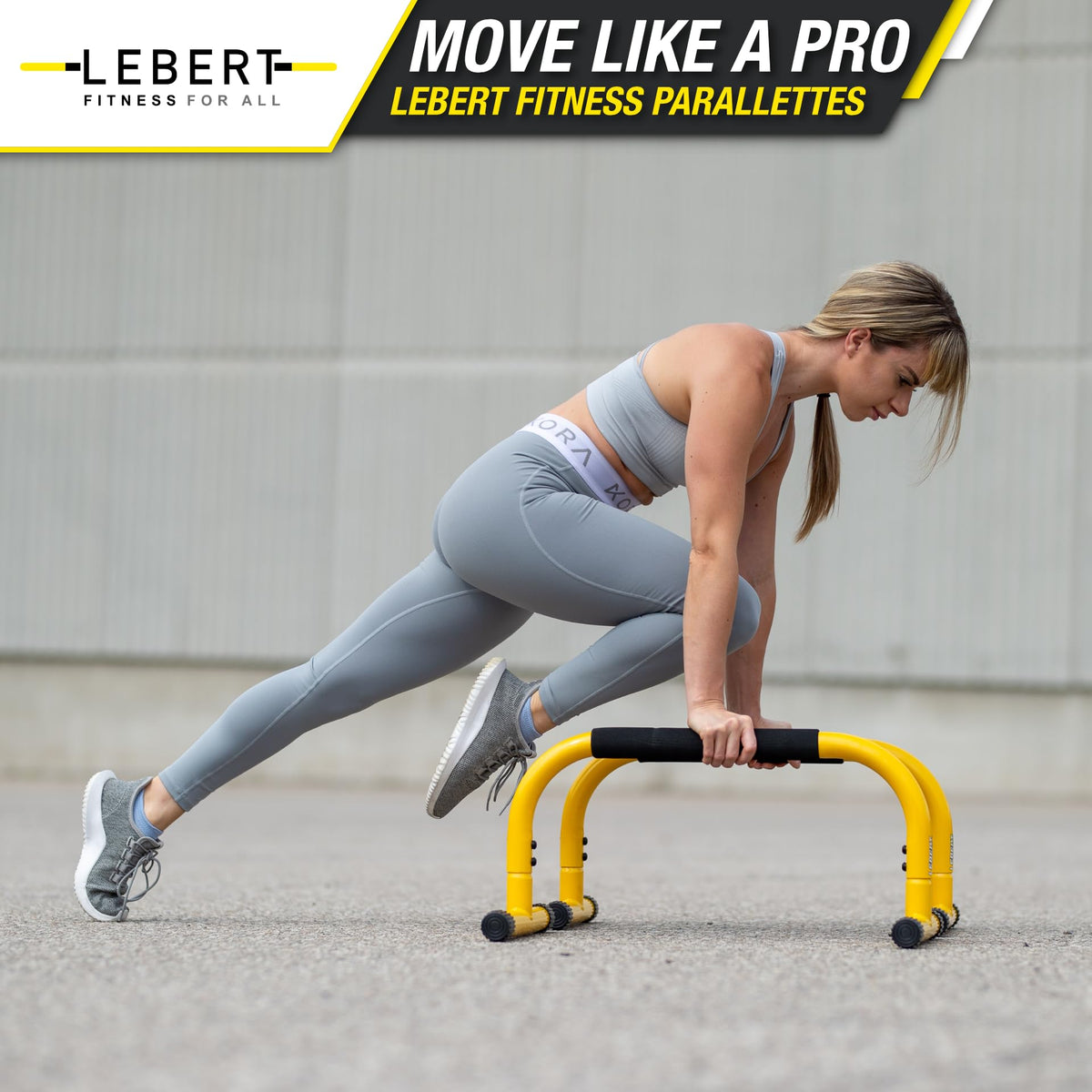 Lebert Fitness Parallette Bars Black – Push Up & Dip Bars for Calisthenics, Bodyweight Training, L-Sits & Handstands – Heavy Duty Steel with Non-Slip Foam Grips