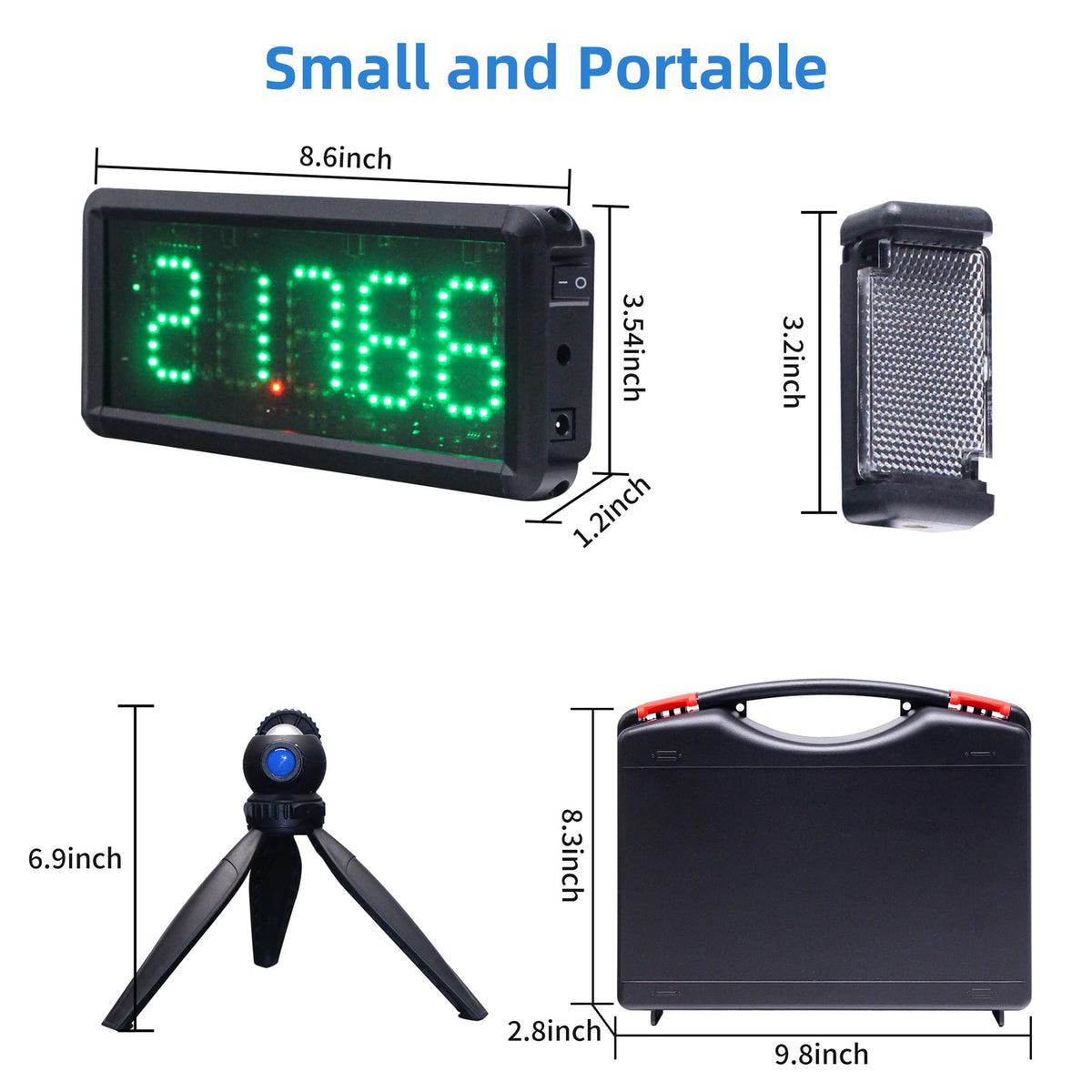 Race Laser Timer-LED Race Clock Battery Powered Stopwatch Timing Clock for Motorcycle Cycling Speed Training Short Run Race