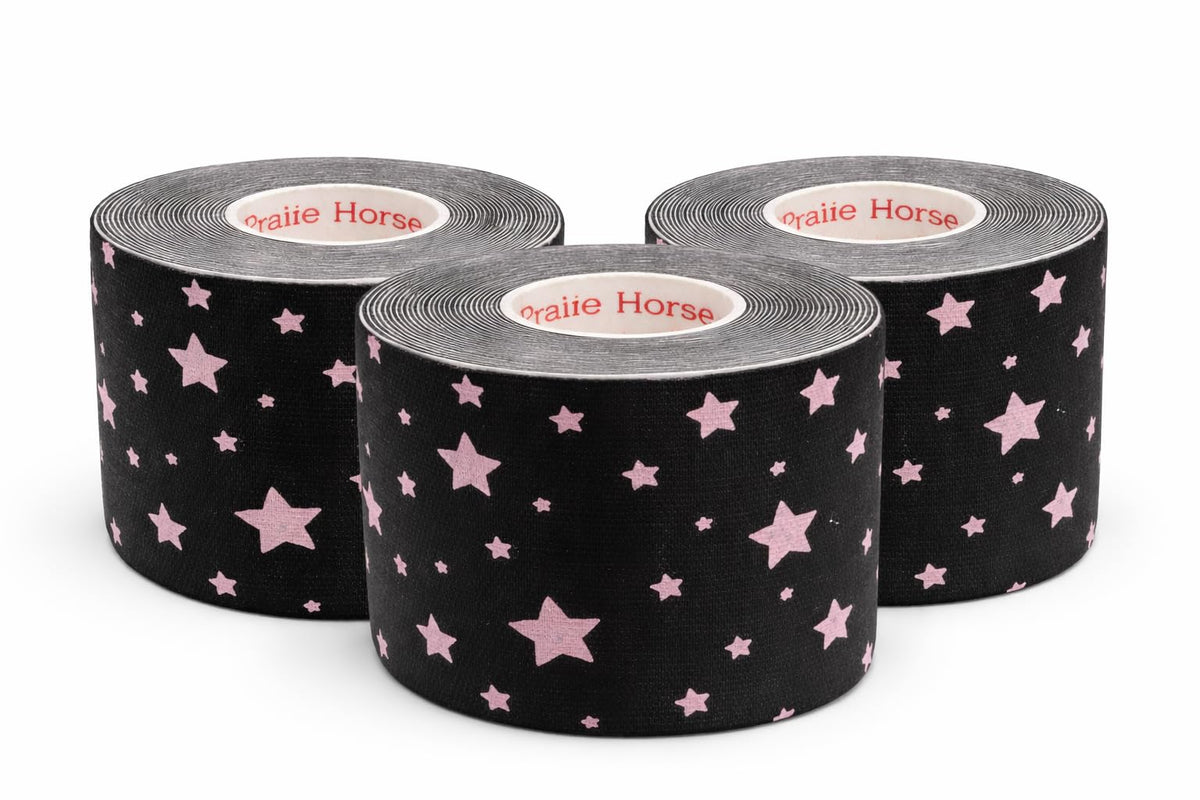 Kinesiology Tape - Enhanced Support, Breathable & Moisture-Resistant - Gently for Sensitive Skin - Customizable, Ideal for Athletes & Fitness Enthusiasts - Designer, 2"x16.4ft (Stars, 3 Pack)