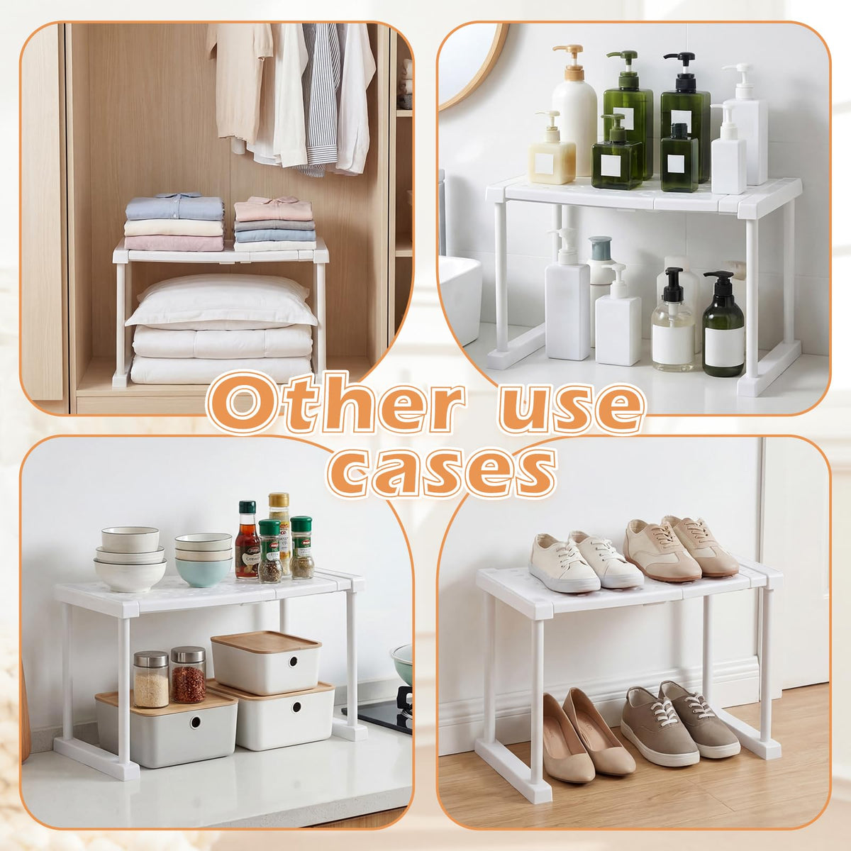 Colarr White Plastic Locker Organizer Shelf Adjustable to 11.4-15.4 Inches in Length for School Classroom Office Gym Lockers Home Storage