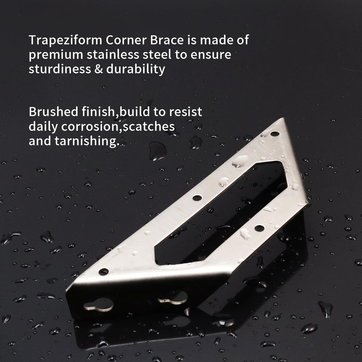 Rannb Trapeziform Angle Brackets Multi-Purpose Stainless Steel Corner Braces Large Size - 4pcs