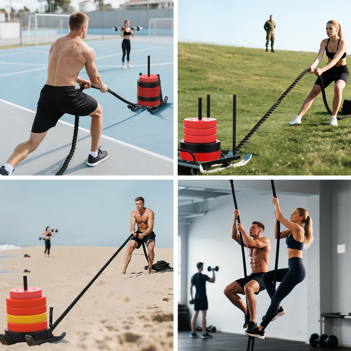 Keepark Weight Workout Sled Pulling Rope - Heavy Duty Workout Rope for Weight Sled, Tire Drag, Football Training - Fitness Resistance Exercise Equipment for Men & Women - 1.5 Inch x 15FT