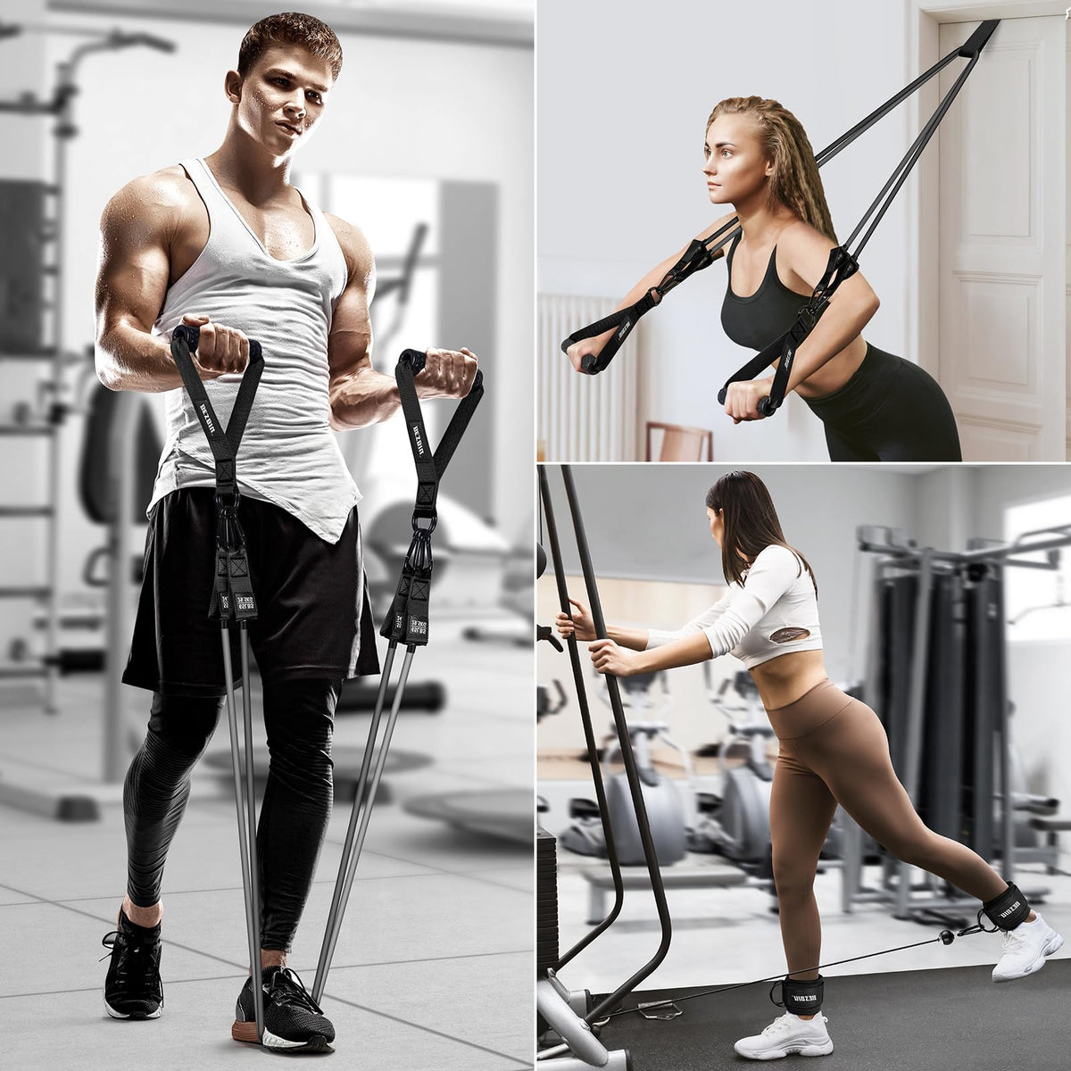 Heavy Resistance Bands for Working Out, 300lbs/360lb/420lb Exercise Bands Workout Bands with Handles, Door Anchor, Ankle Straps, Home Gym Workout Equipment for Men Fitness Strength Training Stretching
