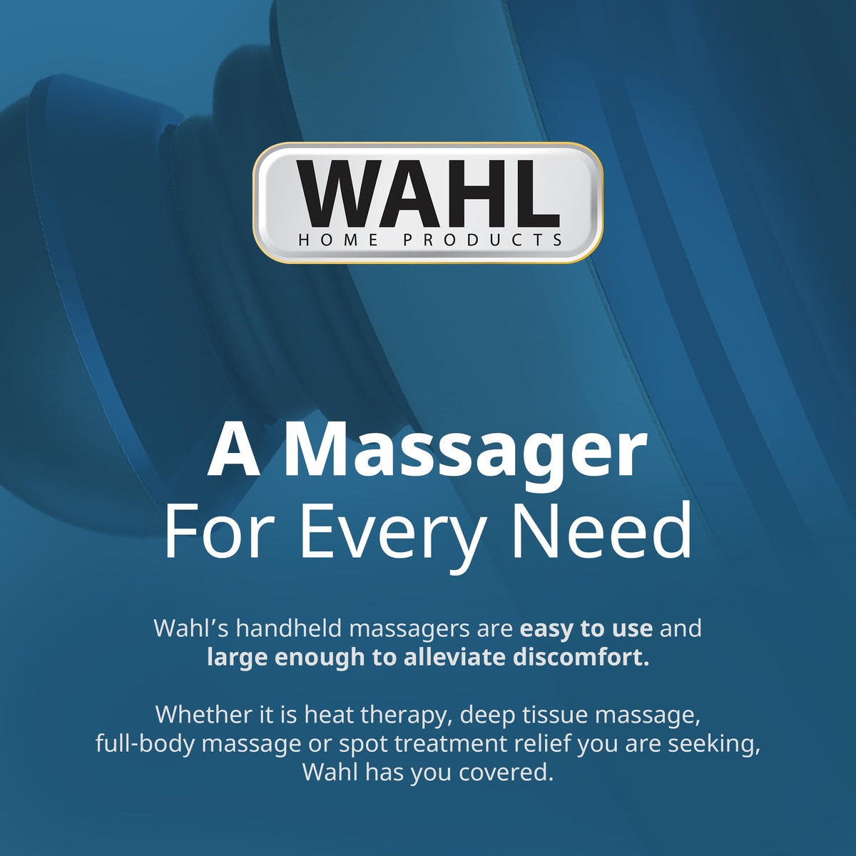 Wahl Deep Tissue Corded Long Handle Percussion Massager, Handheld Therapy with Variable Intensity to Relieve Pain in the Back, Neck, Shoulders, Muscles, & Legs, FSA Eligible, Model 4290-300