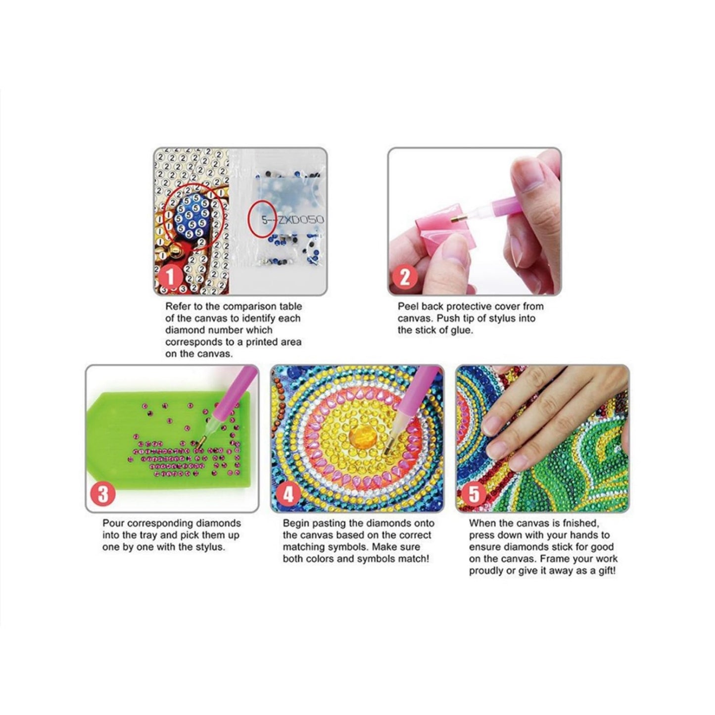 MaiYiYi 6 Packs DIY Christmas Dog Diamond Painting Greeting Card Kit, Christmas Snowflake Diamond Art Cards with Envelopes, Thank You Card for Family Friends Holiday Birthday