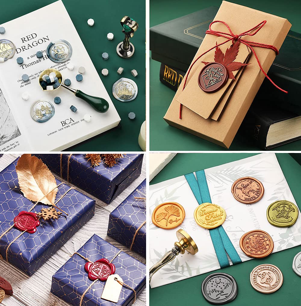 YOSENLING Fancy Letter J Wax Seal Stamp Set, European Style Kit Gift Box, Vintage Personalized Stamp for Letter Cards Invitations