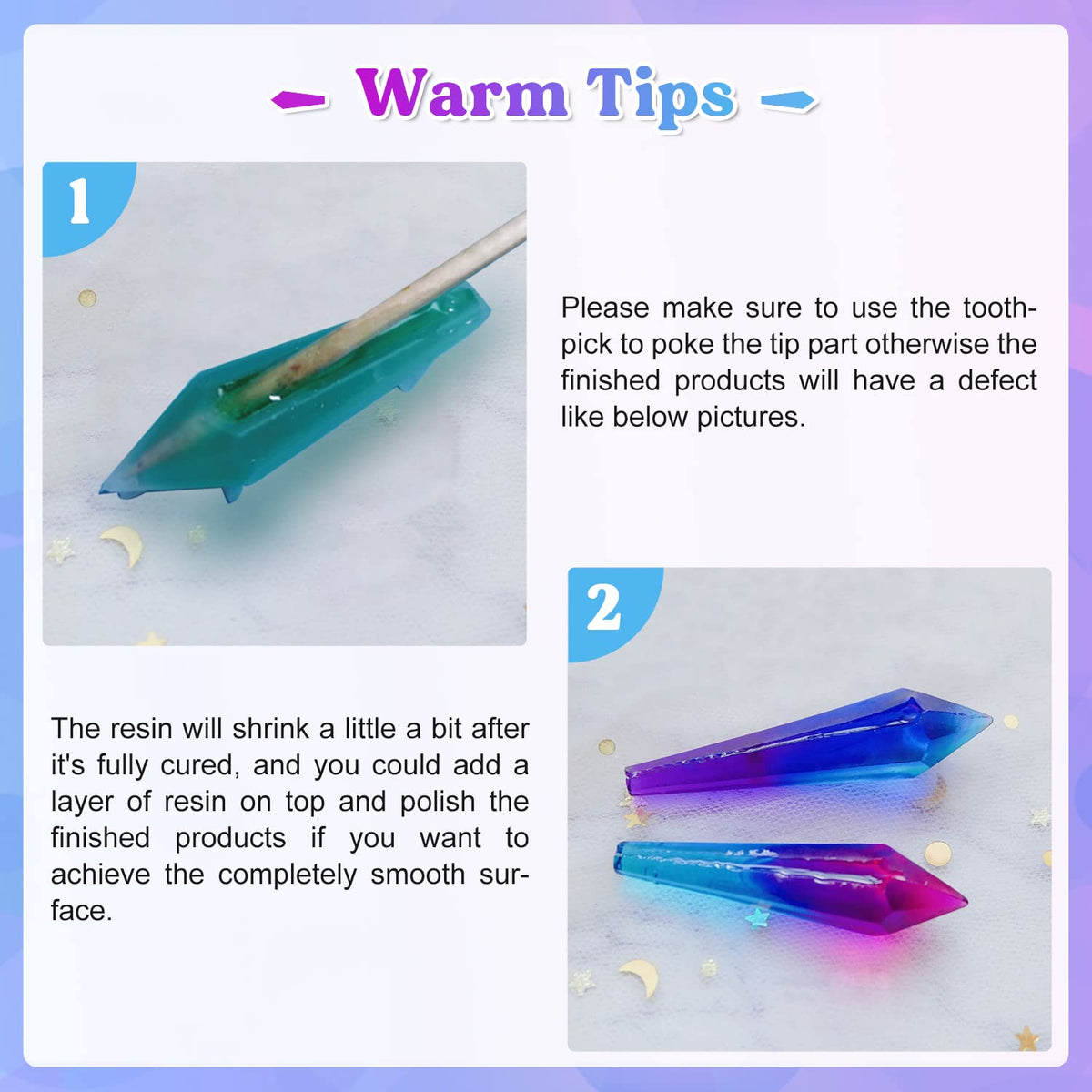 LET'S RESIN Resin Molds 18Pcs Pendulum Crystal Silicone Molds,Multi-Facet UV Resin Jewelry Molds for Quartz Crystals Pendants, Necklace