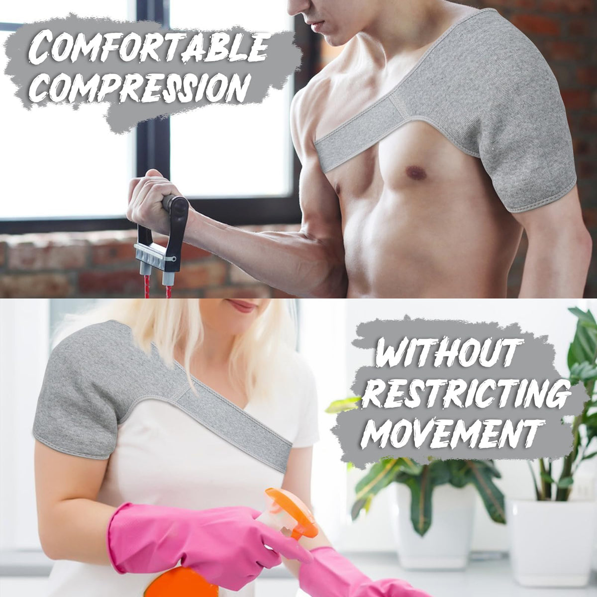 ZJIVQO Shoulder Brace Support Rotator Cuff Support Brace Shoulder Compression Sleeve for Men Women (Medium)