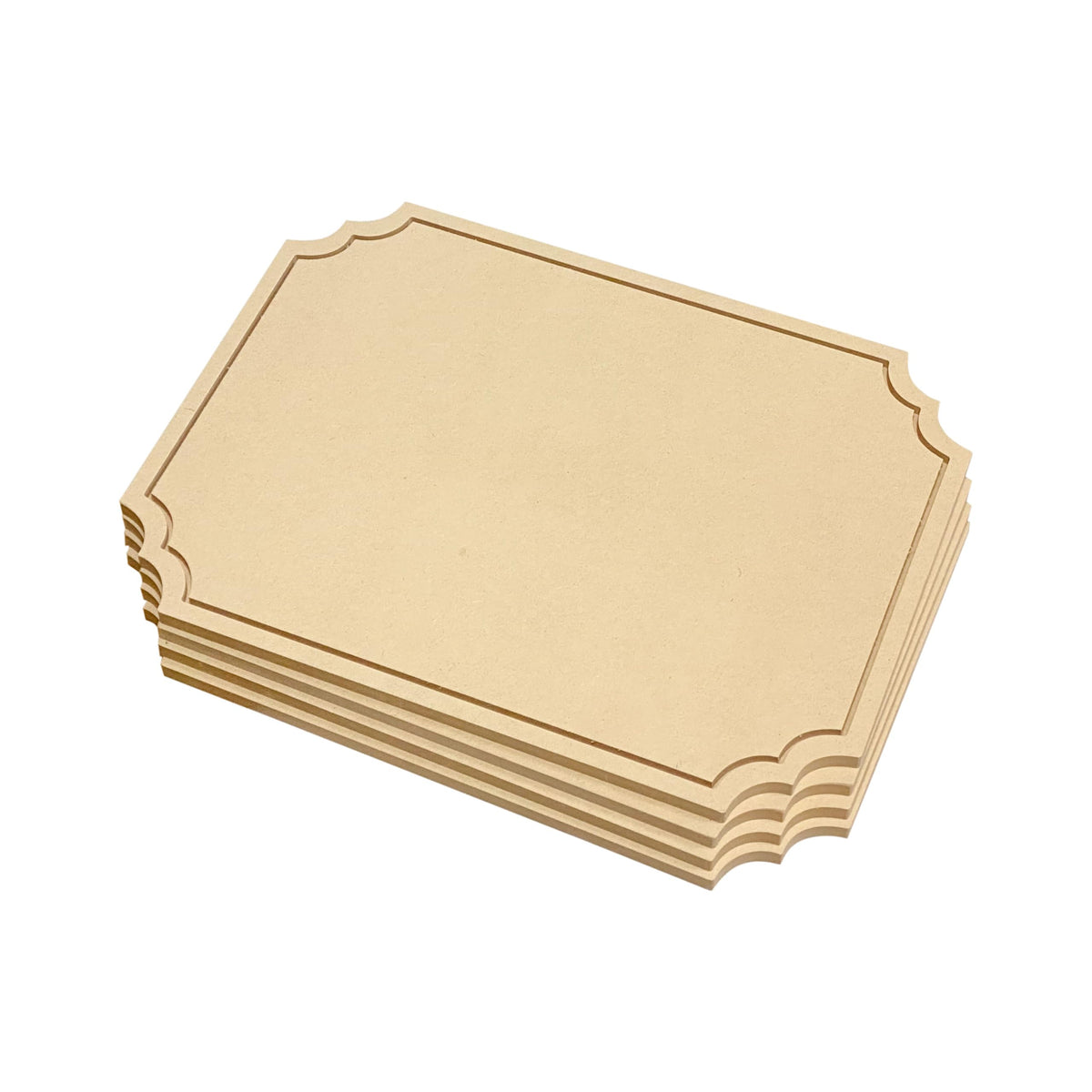 4 Pack Unfinished Wooden Floating Plaques 12"x16"-0.41 Inch Thick MDF Wood Surface Sign Wood Blank Canvas for DIY Arts and Crafts Projects(Clipped Corner Rectangle)