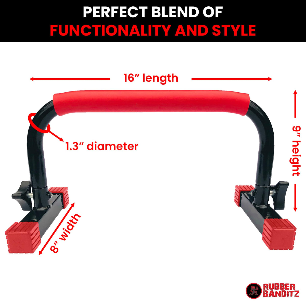 Rubberbanditz Parallettes Calisthenics Handles β Push Up Bars & Dip Bar Stand β Parallel Bars Dip Station for Strength Training β Pushup Handles Parallettes Bars for Home Gym Workouts