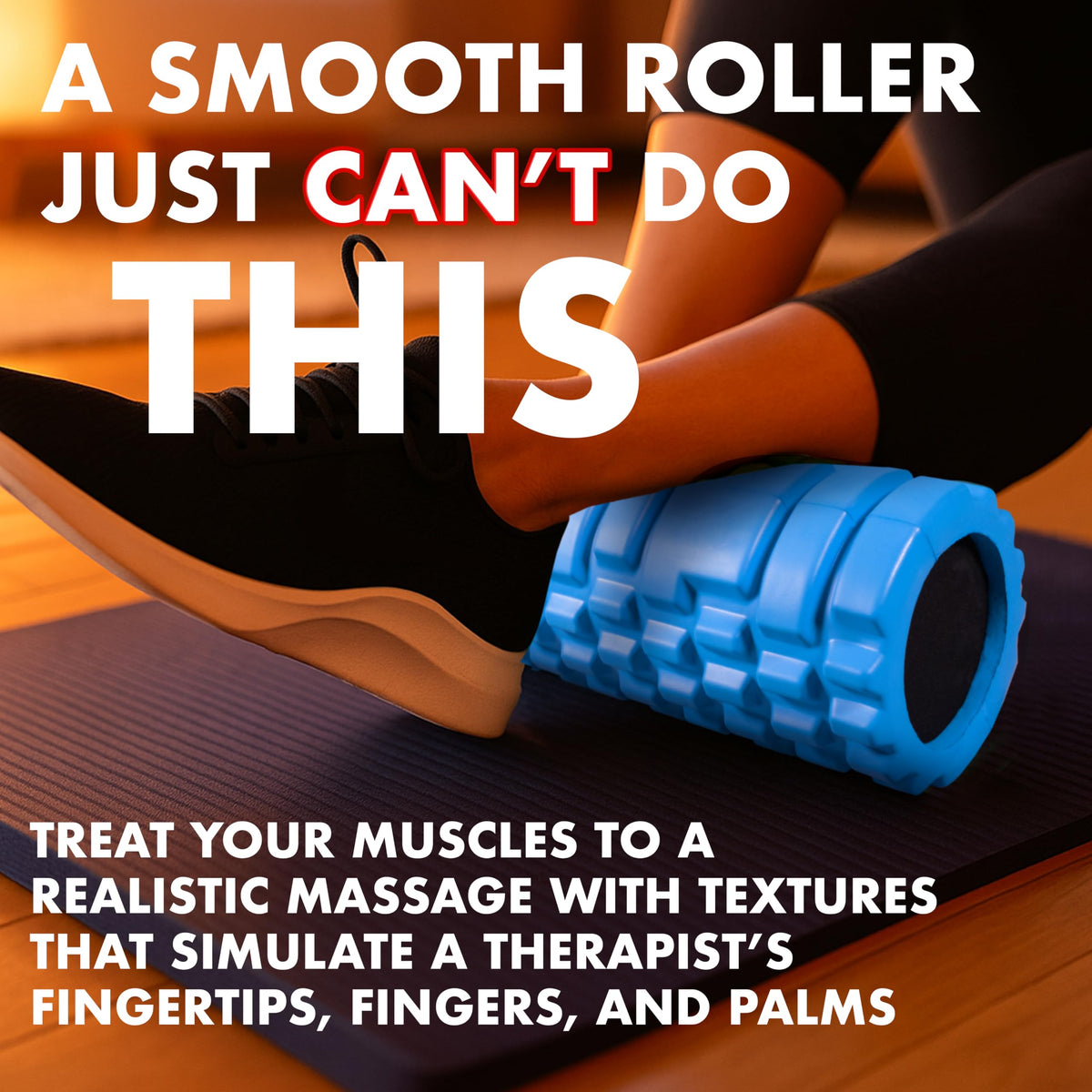 321 Strong Foam Roller - Medium Density Deep Tissue Massager for Muscle Massage and Myofascial Trigger Point Release, with 4K eBook - Blue