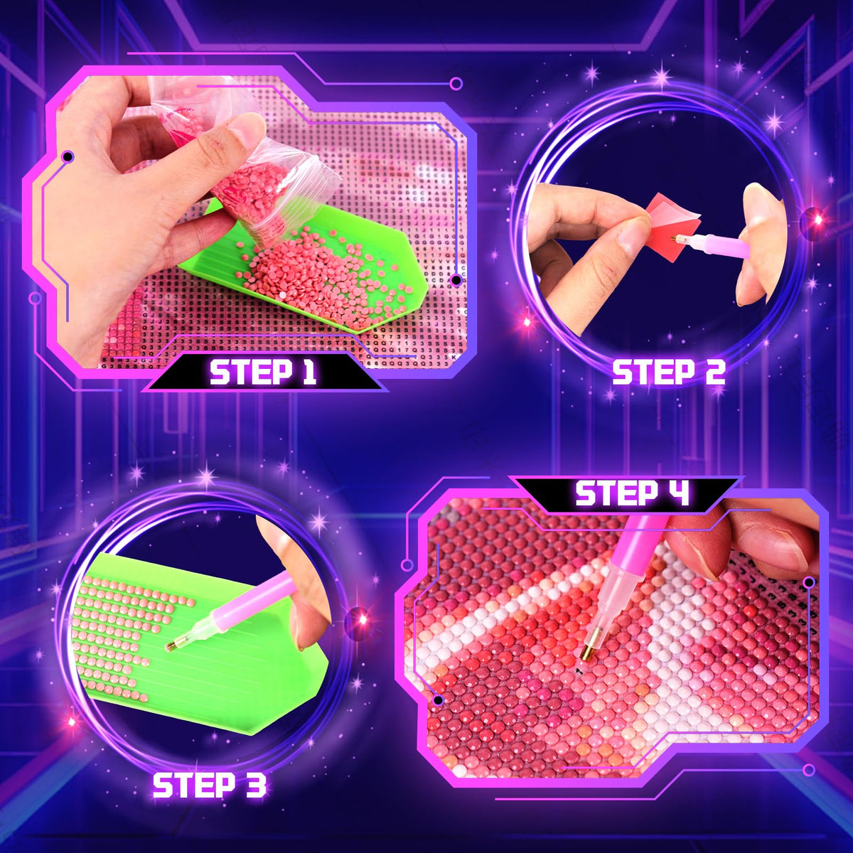UPABLUNSO Diamond Painting Kits for Adults Neon Light Painting DIY 5D Full Drill Diamond Dots Paintings with Diamonds Gem Art and Crafts Home Decor 12"x16"