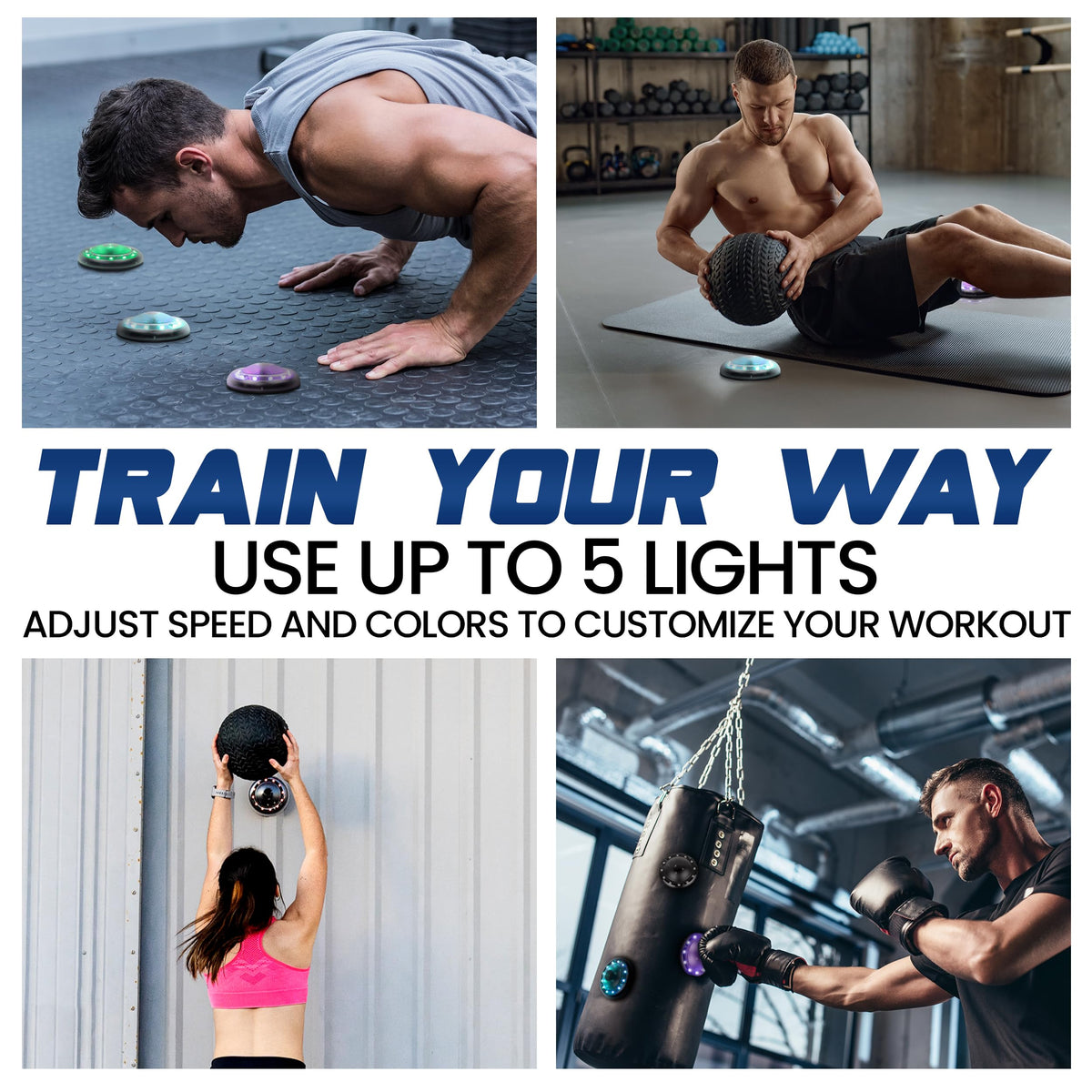 Reflexx RLT 2.1 w Gripster Tripod Reaction Training Lights – Improve Reaction Time, Coordination & Focus – Adjustable Speed, Brightness & Sound Control – for Fitness, Rehab, Seniors & Athletes