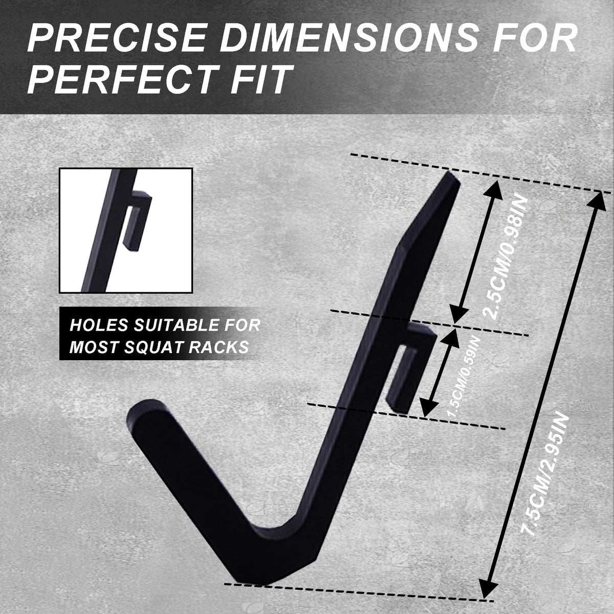J Bryant J Hooks for Power Rack 6 Pack, Squat Rack Storage Hooks with Multi-Use Hanging Design, Gym Rack Attachments for Bands, Cable Handles, Belts, Chains & Accessories