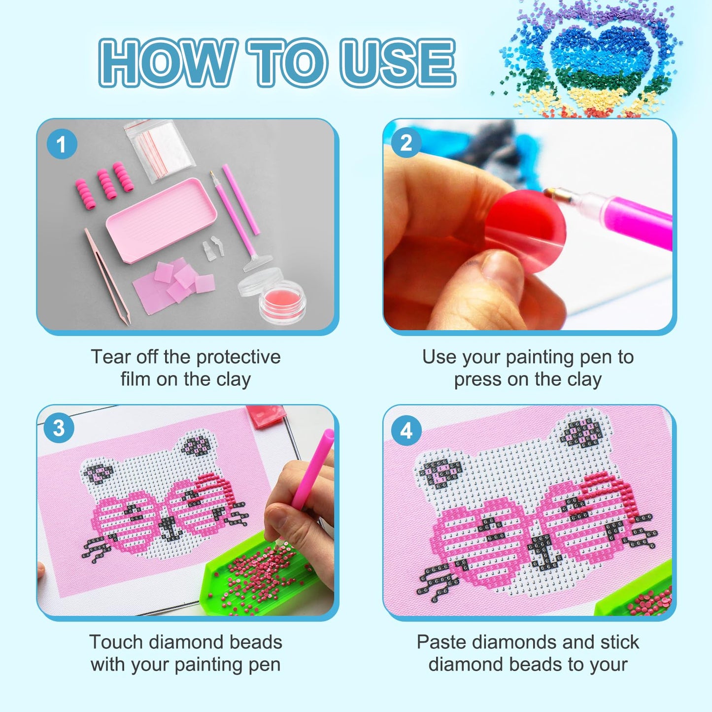 PATIKIL 15PCS Diamond Art Painting Glue Clay Wax 5D DIY Diamond Art Refills Glue with Storage Box for Diamond Art Embroidery Mud Supplies Accessories Painting Tool (23mm/0.9", Purple)