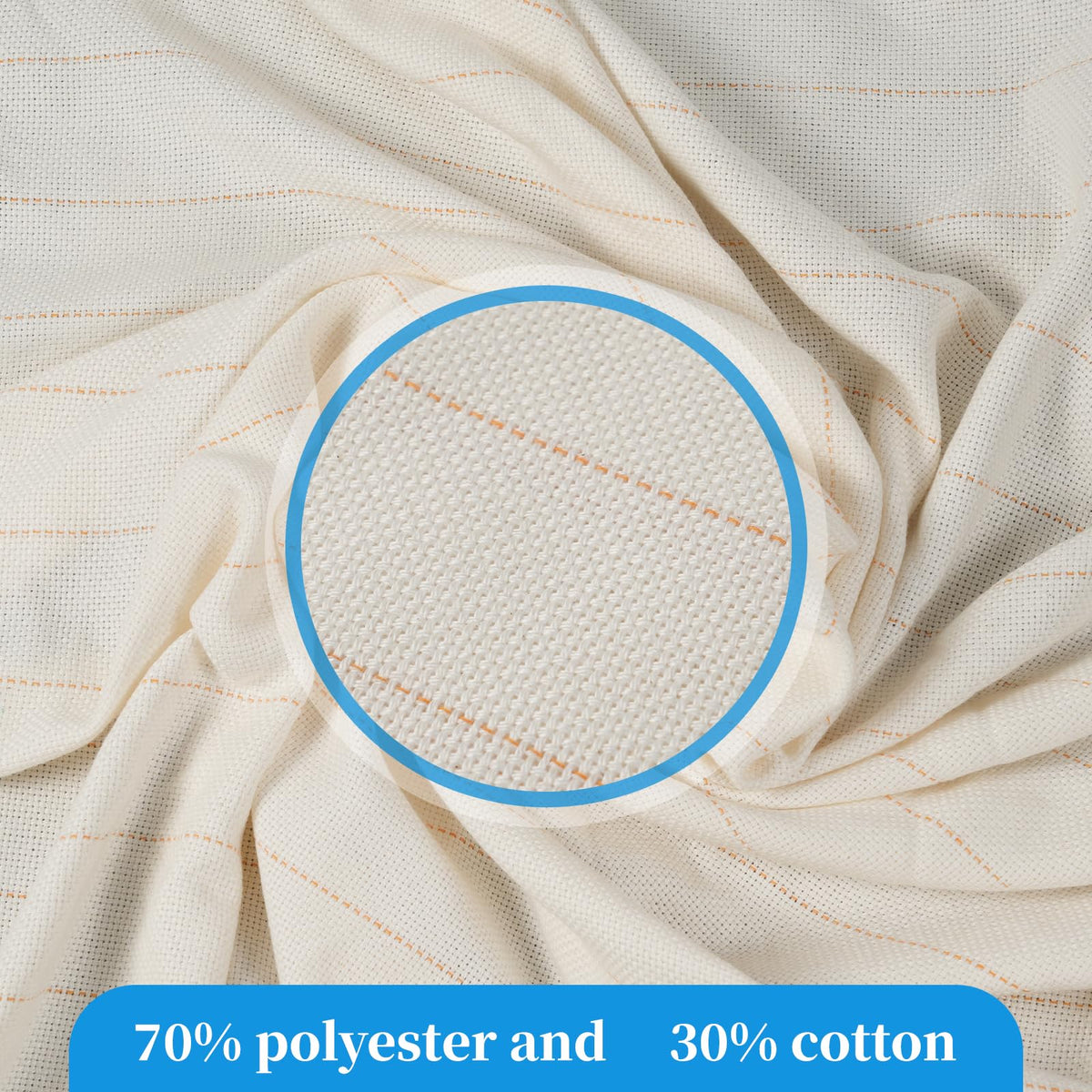 40"x200" Tufting Cloth with Marked Lines, Monks Cloth Large Overlocking Rug Tufting Fabric for Punch Needle, DIY Tuft Making