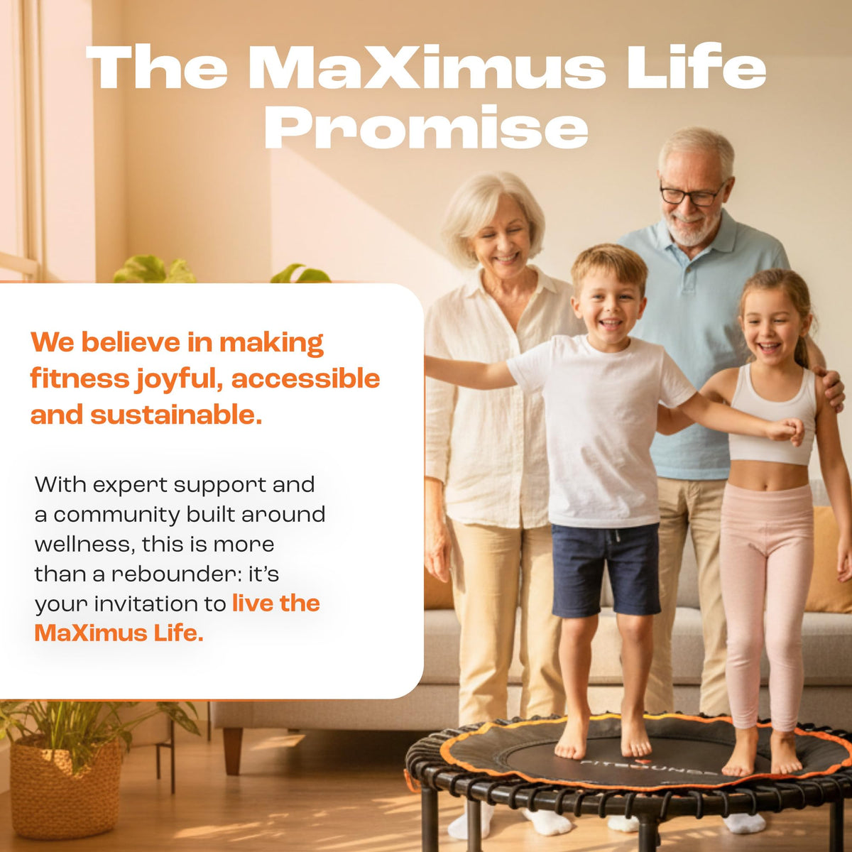 MXL FIT Bounce PRO Bungee Rebounder with T-Bar Handle - Premium Indoor Mini Trampoline for Adults, Silent Low-Impact Bounce, Half-Folding with Foldable Steel Legs & Carry Bag - 40 in, 400lb