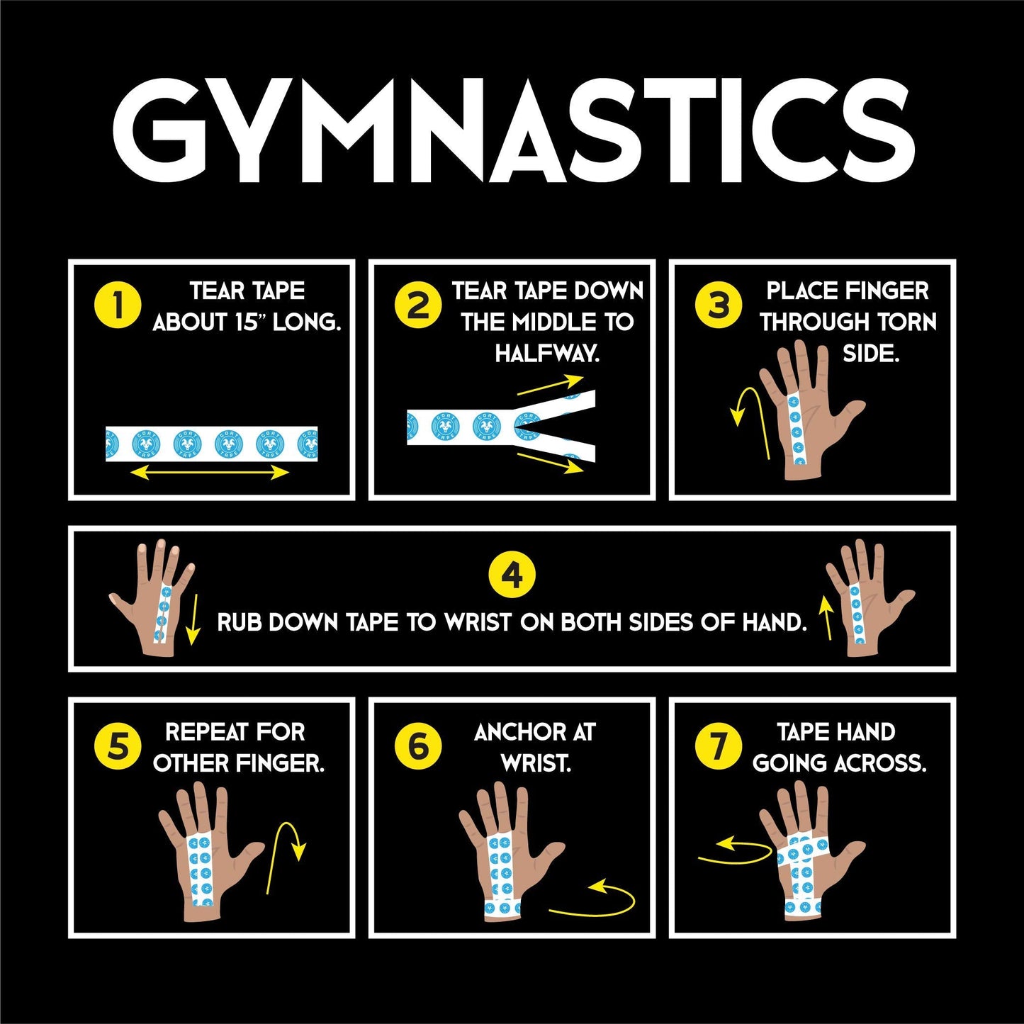 Scary Sticky Premium Athletic Tape, Ultra-Sticky Thumb, Finger & Wrist Tape for Weightlifting, Hook Grip & Cross Workout, Cotton, Latex-Free, 10 Yards, White/Black, 2 Rolls