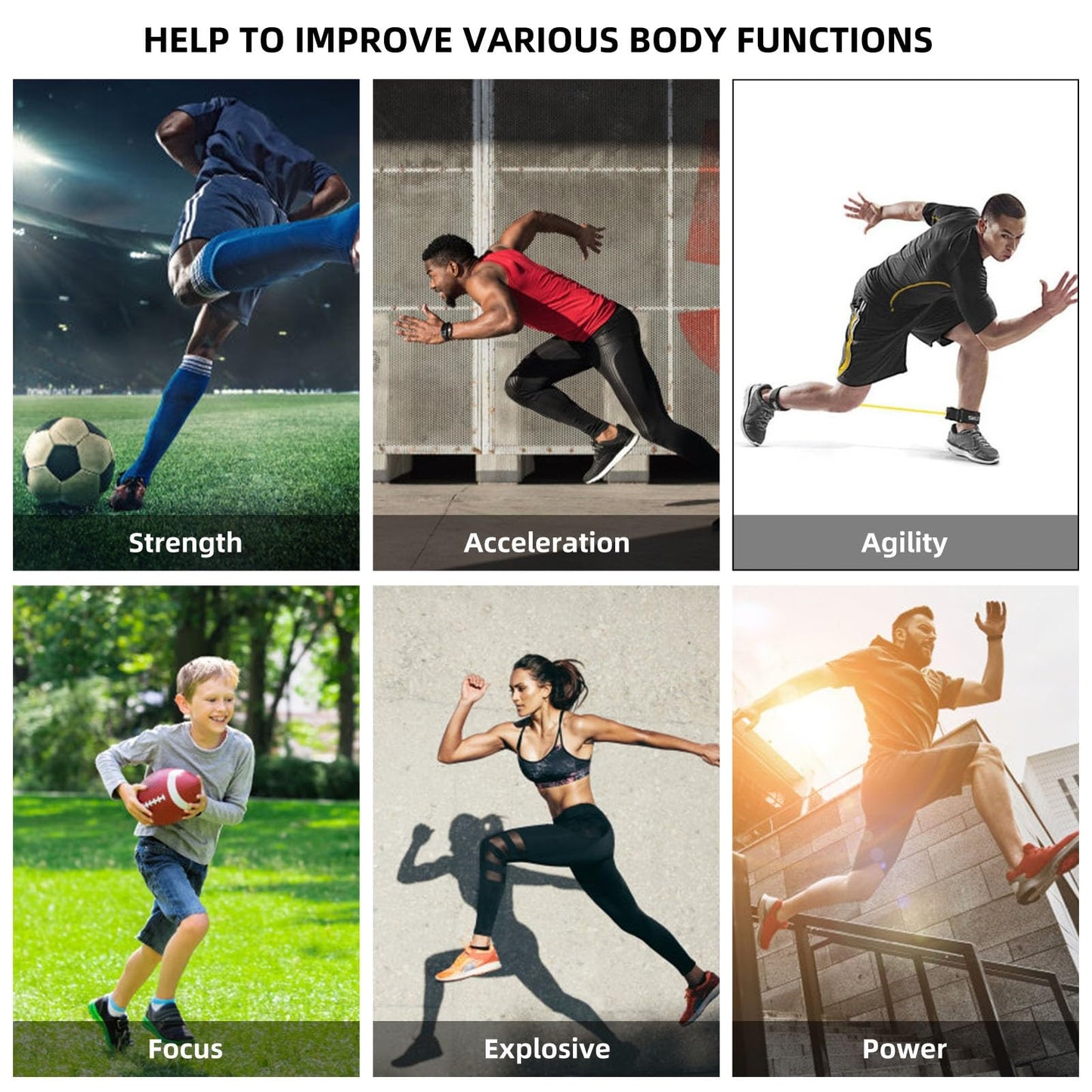 OYINDIZ Speed Training Equipment, Resistance Bungee Band Multi-Sport Exercise Set Improve Focus Explosive Agility Power Strength Vertical Jumping Basketball Tennis Football Volleyball