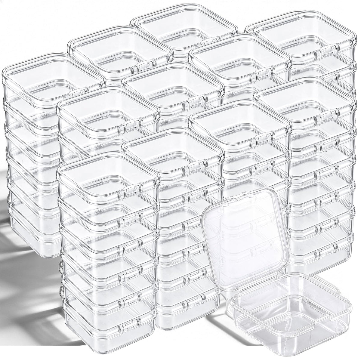 120 Pcs Clear Plastic Beads Storage Containers Box Mini Sizes Rectangular Boxes Small Empty Organizer for Collecting Small Items, Jewelry, Hardware, Arts Crafts Accessories