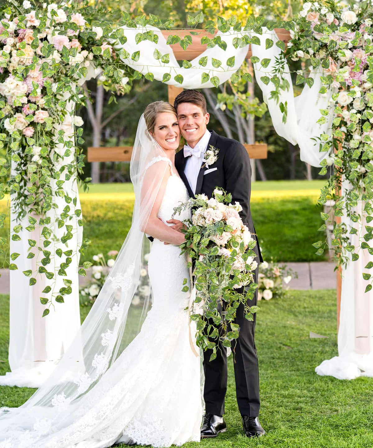 24 Pack 173ft Artificial Ivy Vines Fake Garland Leaves Plants Hanging Greenery Garland for Bedroom Wedding Party Garden Wall Decoration