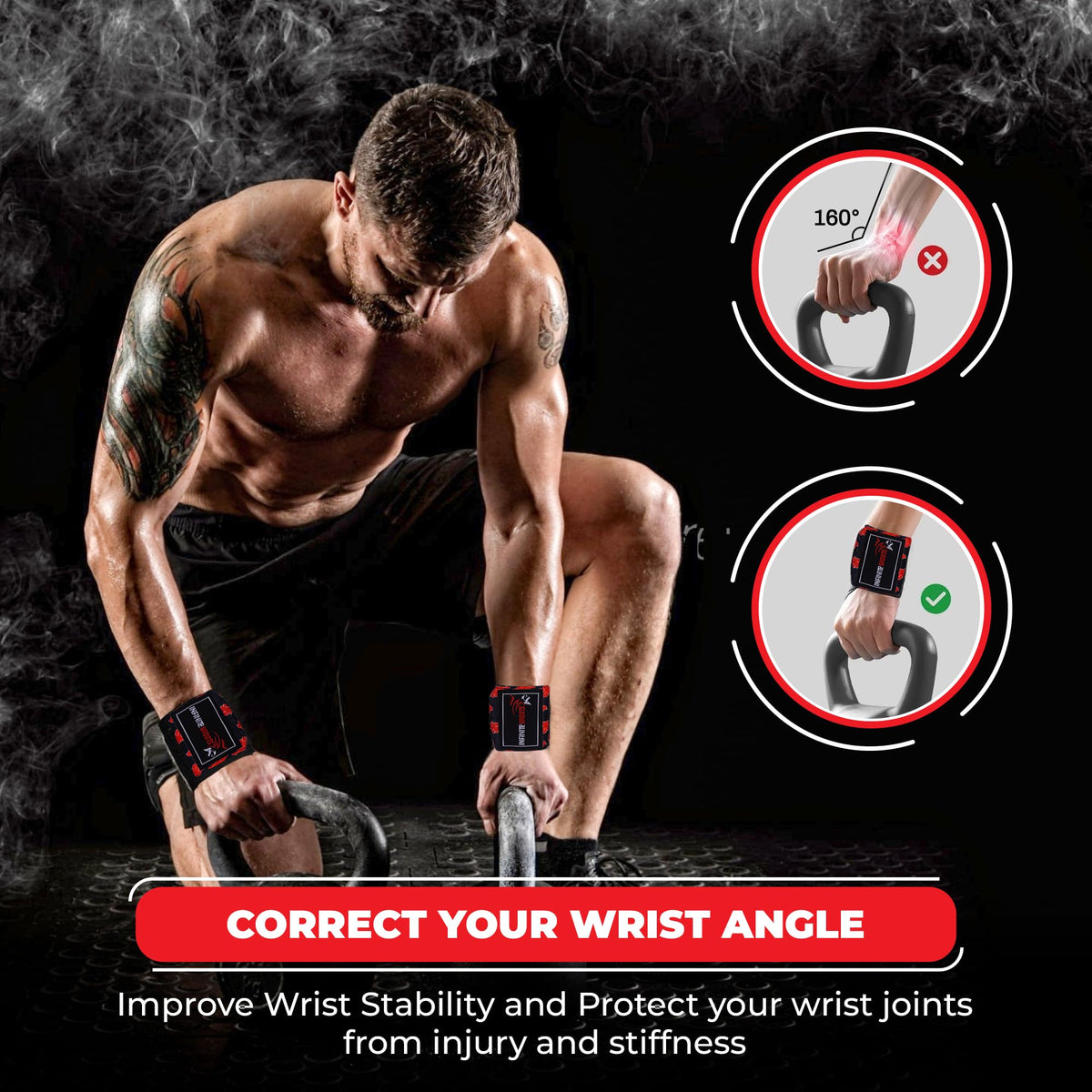 Weight Lifting Wrist Straps with Neoprene Padding โ Heavy Duty Deadlift Straps for Weightlifting, Powerlifting Gym Training (Red Cloud, Standard)