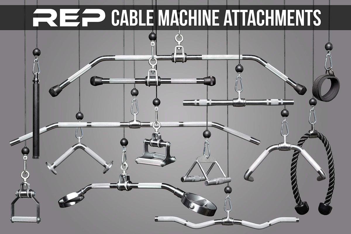 REP Fitness 48-Inch Lat Bar, Solid Pro Style Cable Attachment for Pulldown, Row, Arm, Bicep, Back, Shoulder, Strength Training, Home Gym Equipment, Pulley System Workout Handle Accessory