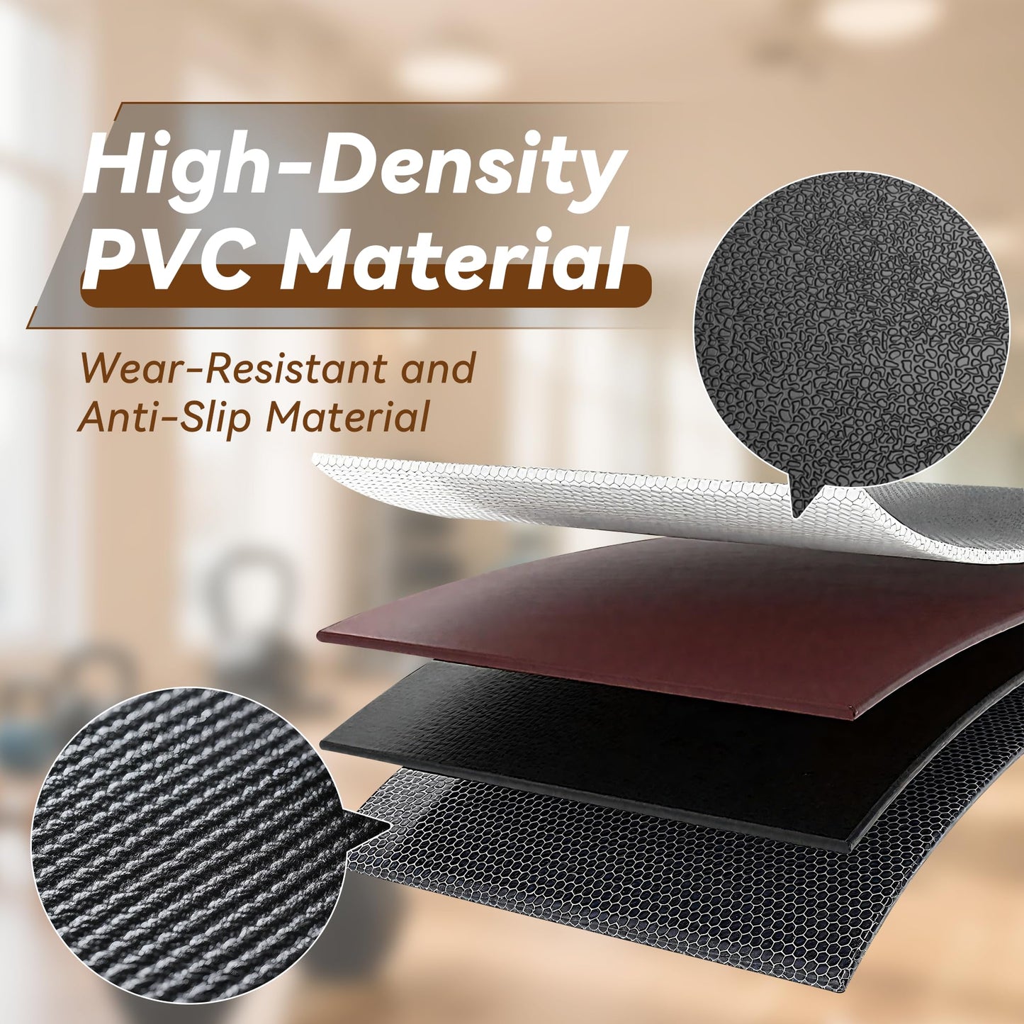 Walking Pad Mat for Carpet and Hardwood Floors, 1/4" Thick Foldable Treadmill Mat for Floor Protection, Non-Slip High Density for Bike, Elliptical, Home Gym Use