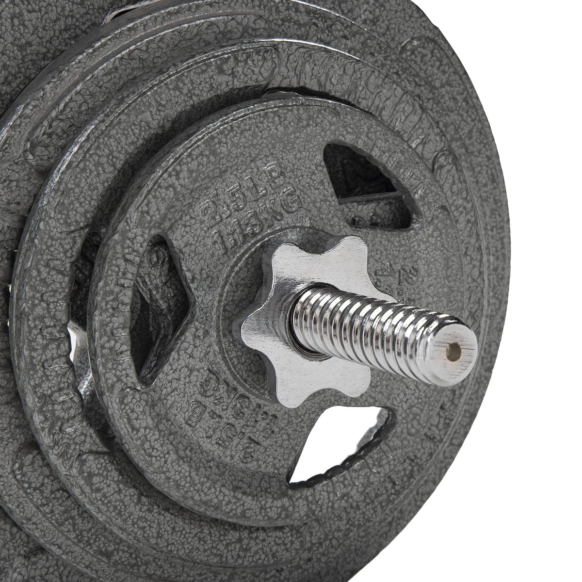 Fitvids 1 Inch Standard Barbell Bar, 48" Threaded Curl Bar with Star Locks for Weight Lifting, Chrome