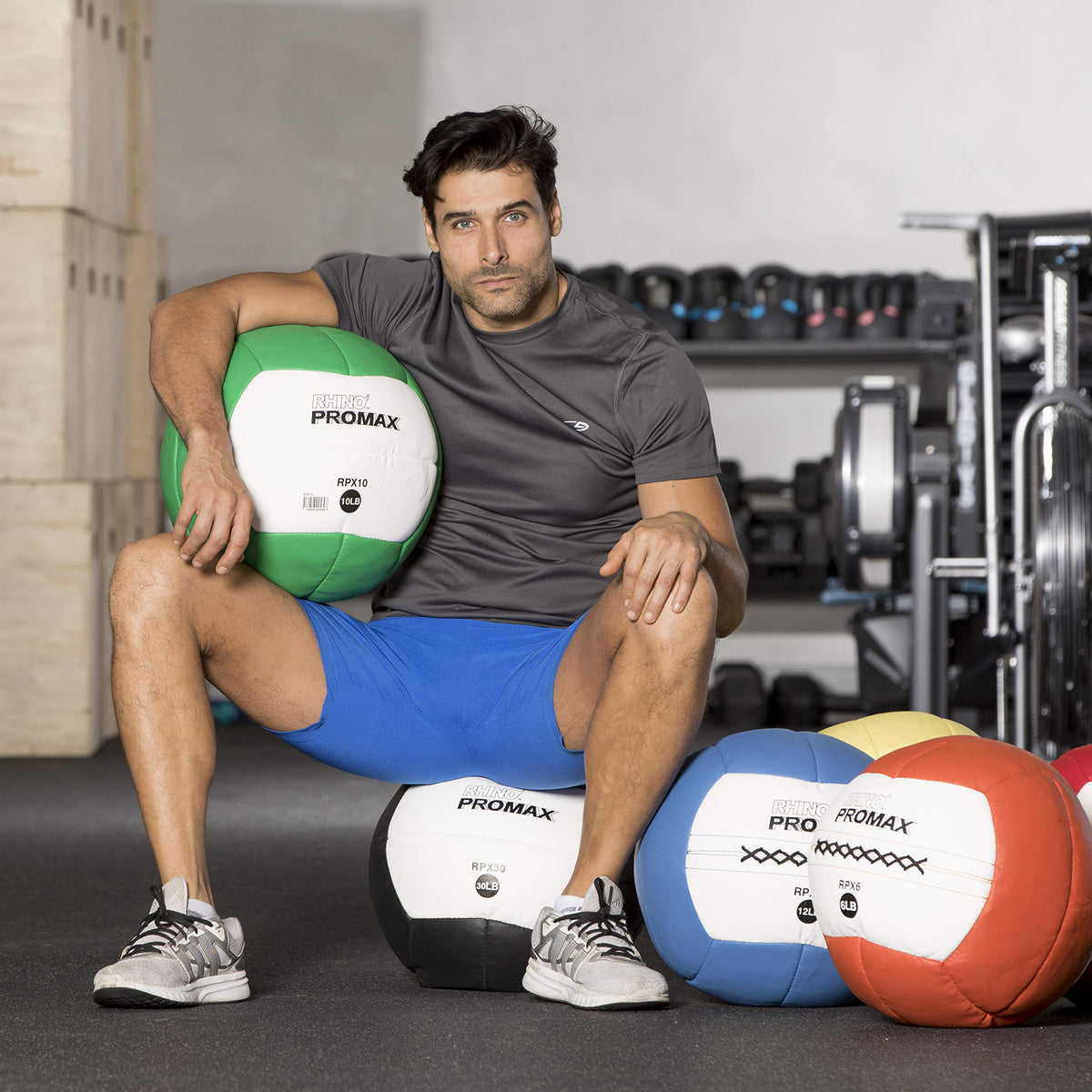 Champion Sports RPX12 Rhino Promax Slam Balls, 12 lb, Soft Shell with Non-Slip Grip, Medicine Wall Exercise Ball for Weightlifting, Plyometrics, Cross Training, & Home Gym Fitness