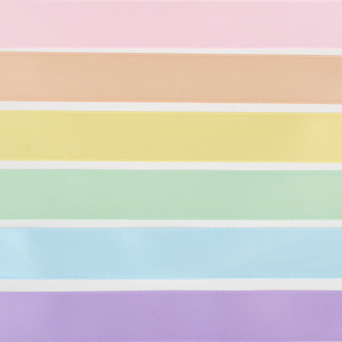 DINDOSAL Pastel Ribbon Set 1 Inch x 60 Yards, 6 Rolls Pastel Rainbow Satin Ribbon for Easter Decor, Spring Decorations, Bridal Shower, Gift Wrapping, Bouquets, Party Supplies and Crafts