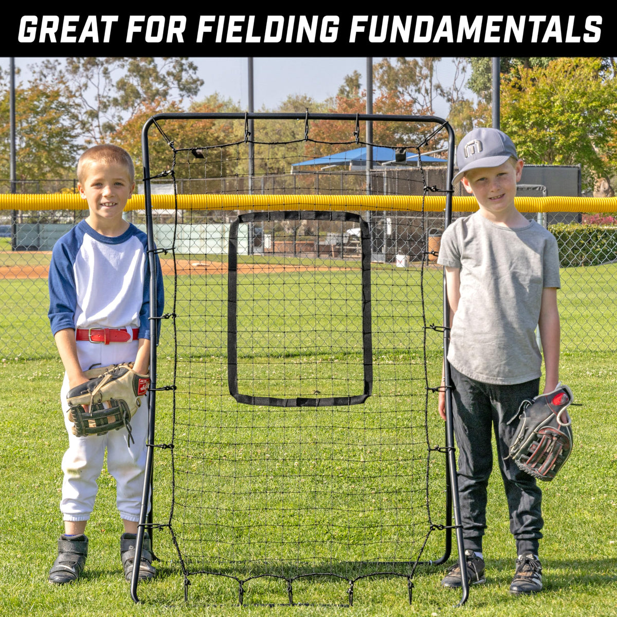 GoSports 5 x 3 ft Baseball & Softball Pitching and Fielding Rebounder - Pitch Back Return Net with Strike Zone