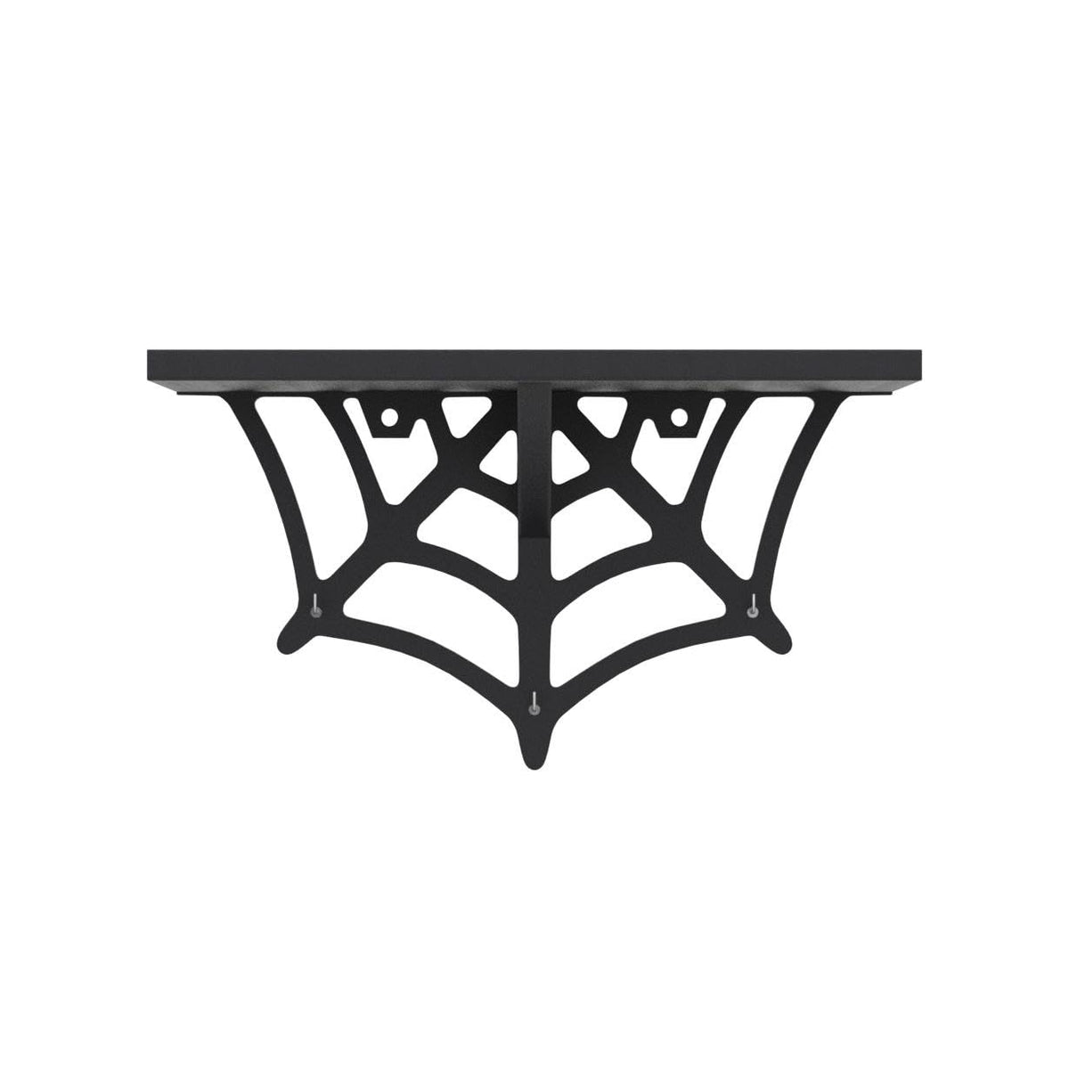 CEFRECO Spider Web Floating Shelf - Gothic Halloween Hanging Shelf with Hooks for Wall Oddities and Curiosities - Black Spooky Goth Wall Decor for Kitchen and Home - Crystal Display Shelf for Stones