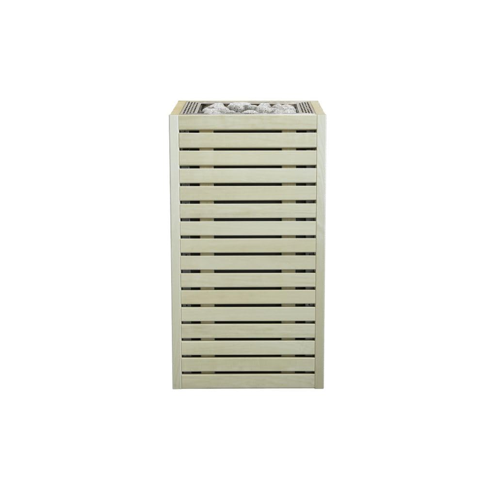HUUM CORE6 6.5KW Series, Sauna Heater, Customizable Exterior with Control (Sauna Stones Included) (6.5kW Apsen Wood - Stainless Steel Inlay, UKU WiFi - Glass)