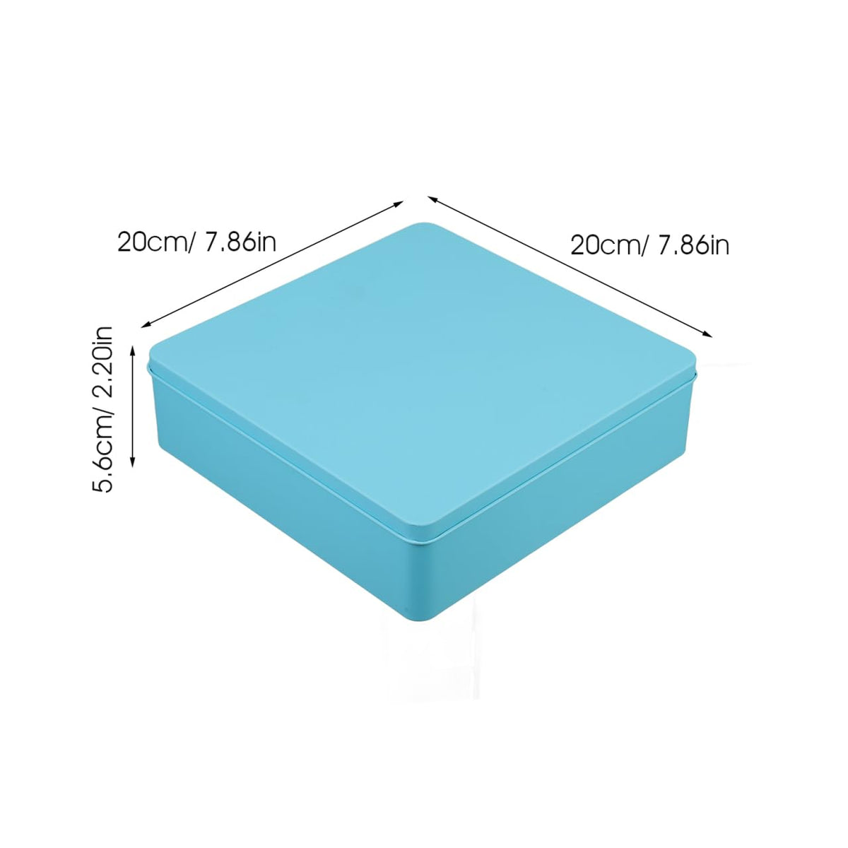 Ipetboom Large Square Tin Storage Box with Lid Extra Large Metal Container for Home Organization for Cookies Snacks and Packaging Sturdy Tinplate Blue