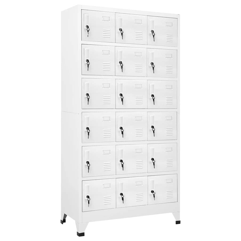 GKHPYURE Metal Locker Cabinet with 18 Lockable Compartments, 35.4x15.7x70.9 Inches, for Gym and Changing Room Storage