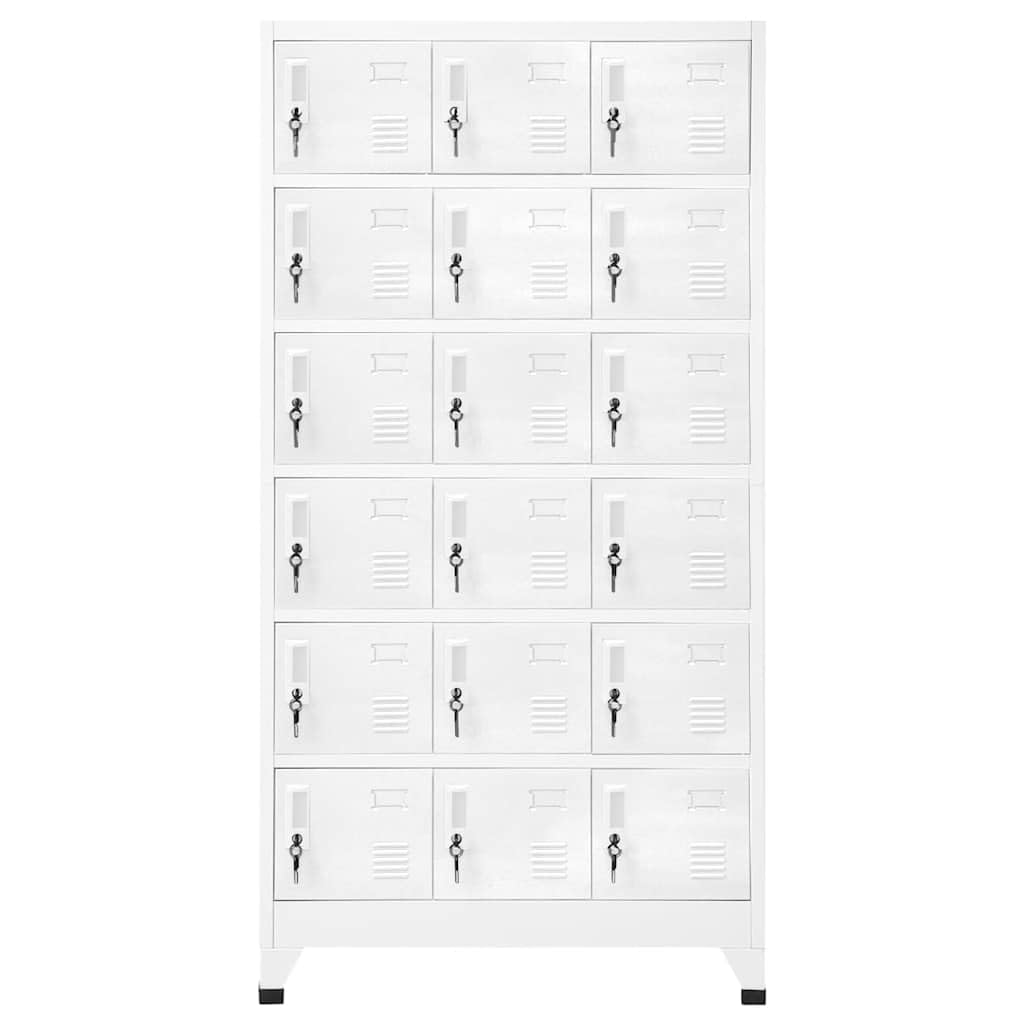 HBFDSFG Metal Locker Cabinet with 18 Lockable Compartments, 35.4x15.7x70.9 Inches, for Gym and Changing Rooms with Name Card Holders and Ventilation Holes