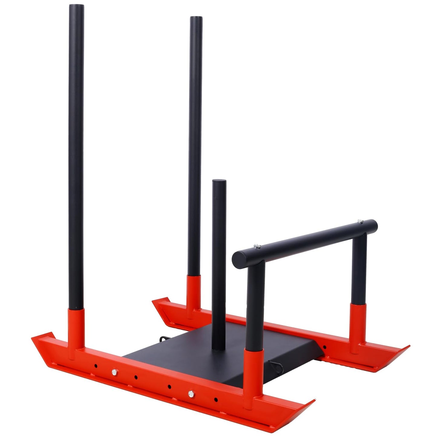 Heavy-Duty Weight Sled - Black+Red Steel Fitness Training Equipment for Strength & Speed