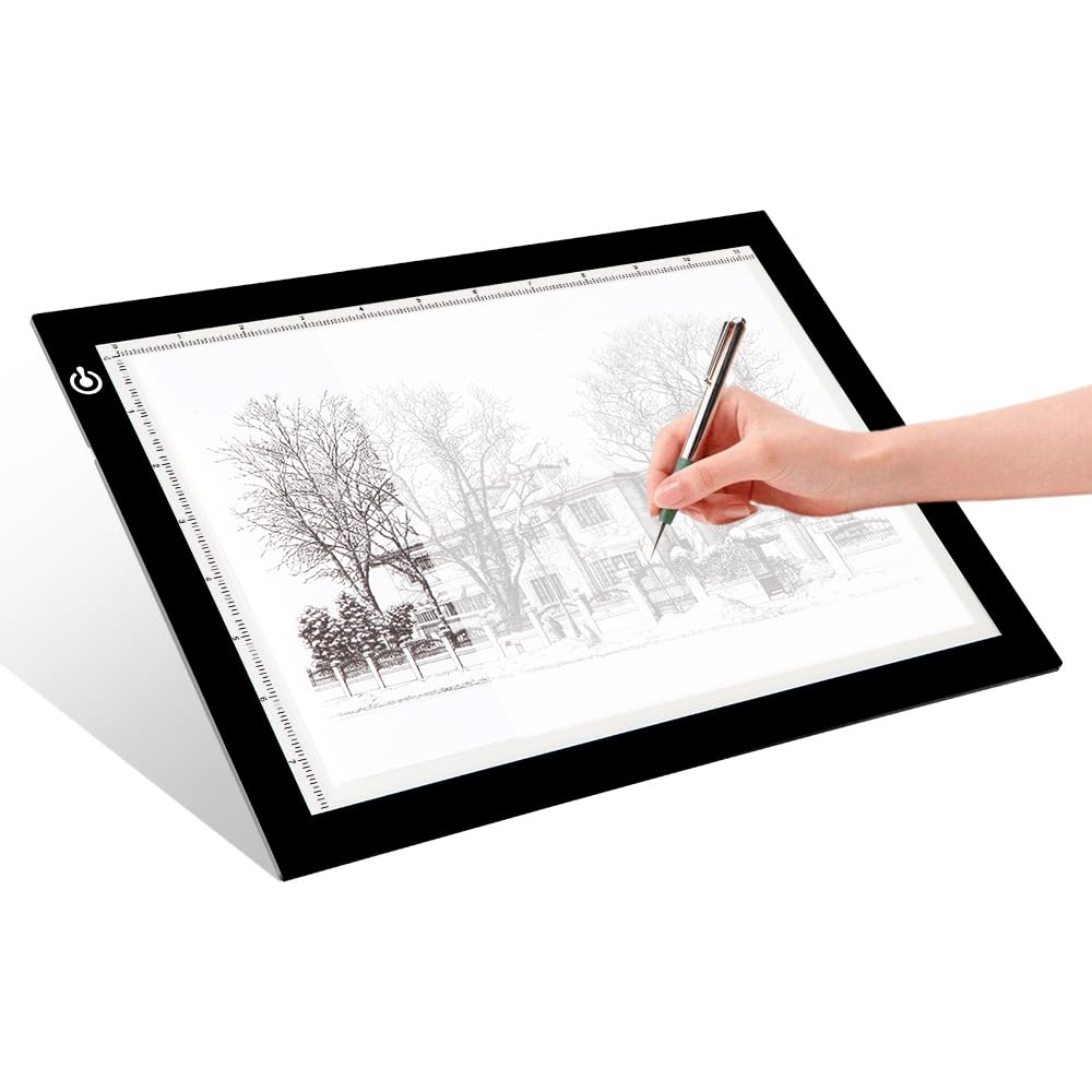 LitEnergy A4 LED Copy Board Light Tracing Box, Adjustable USB Power Artcraft LED Trace Light Pad for Tattoo Transferring, Drawing, Sketching, Animation, Stenciling, Diamond Art Painting Accessories